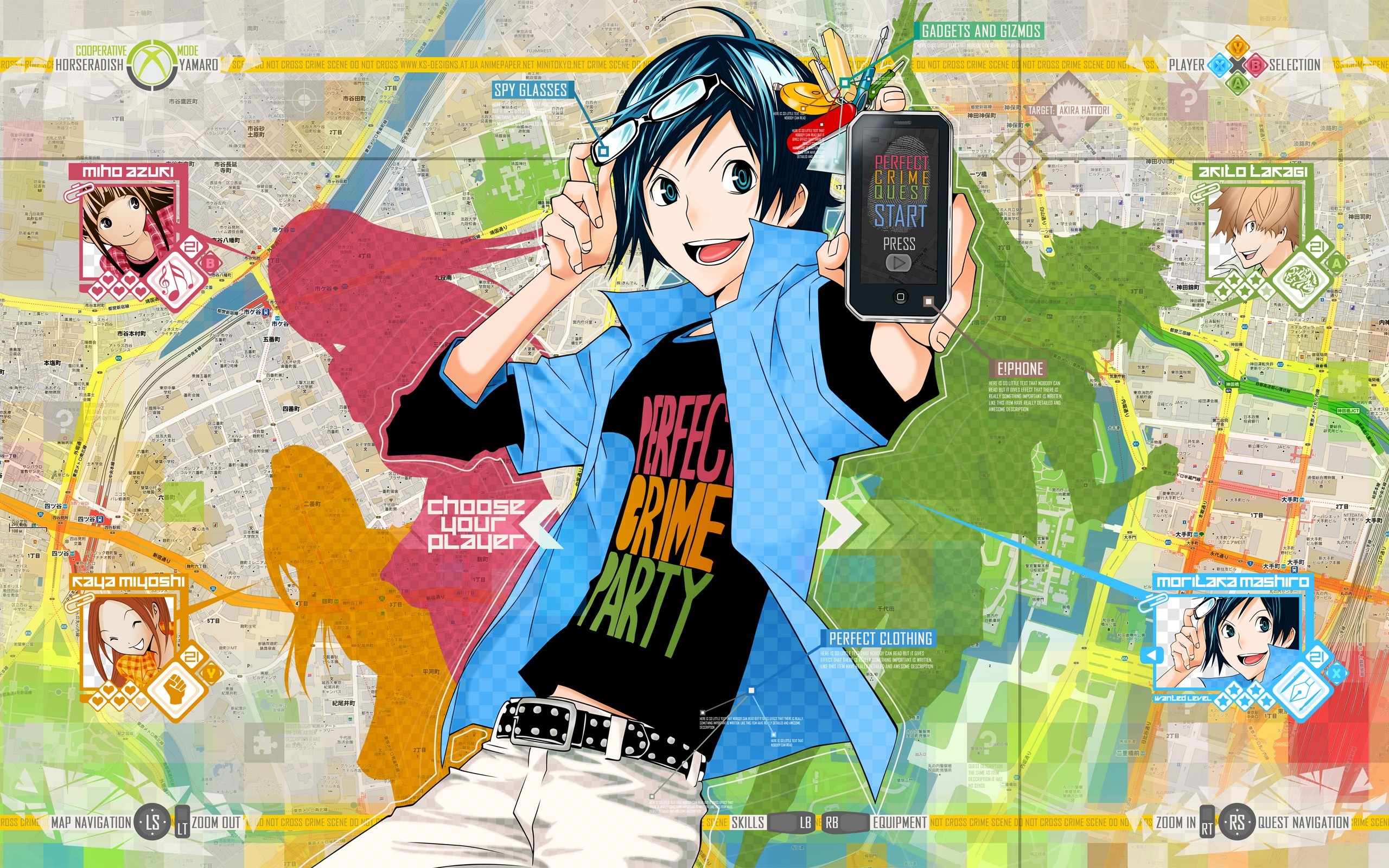 Anime 2560x1600 anime boys anime looking at viewer smartphone blue hair colorful open mouth