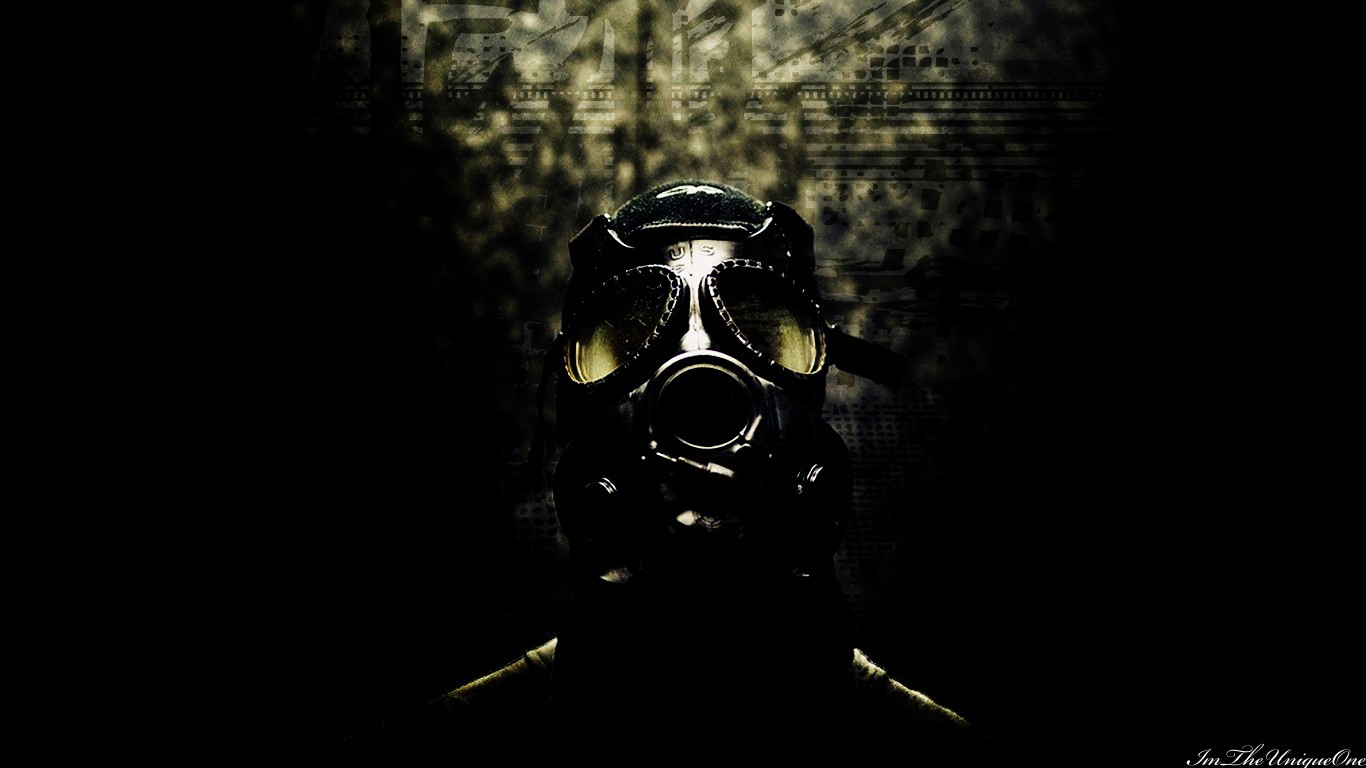 General 1366x768 gas masks apocalyptic dark