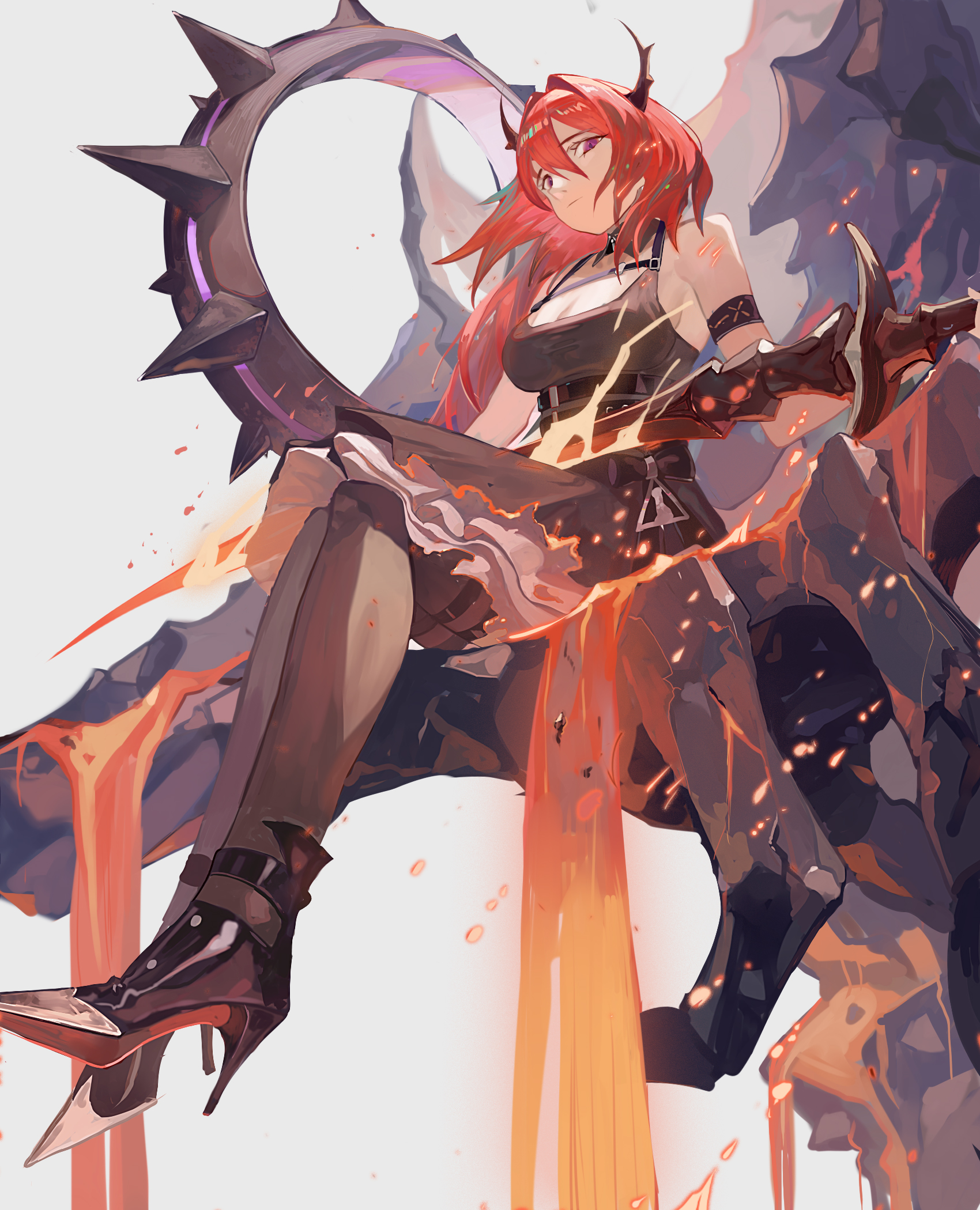 Anime 1700x2100 Arknights Surtr (Arknights) redhead anime girls anime horns