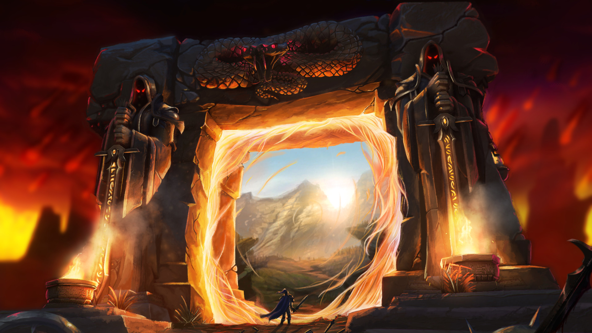General 1920x1080 landscape digital art Forange portal artwork Warcraft World of Warcraft