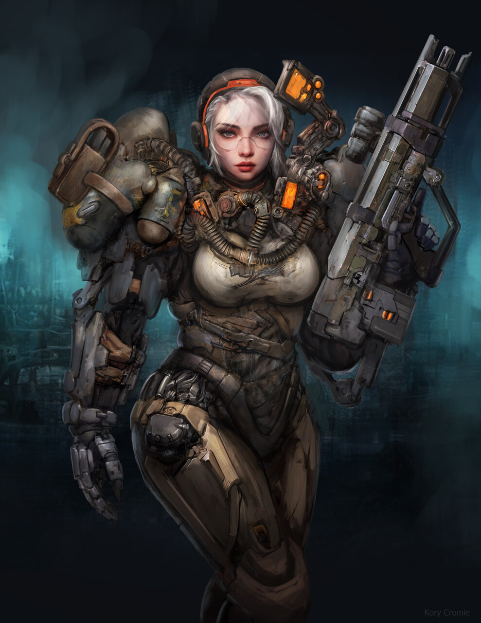 General 989x1280 Kory Cromie science fiction science fiction women women armor girls with guns weapon artwork