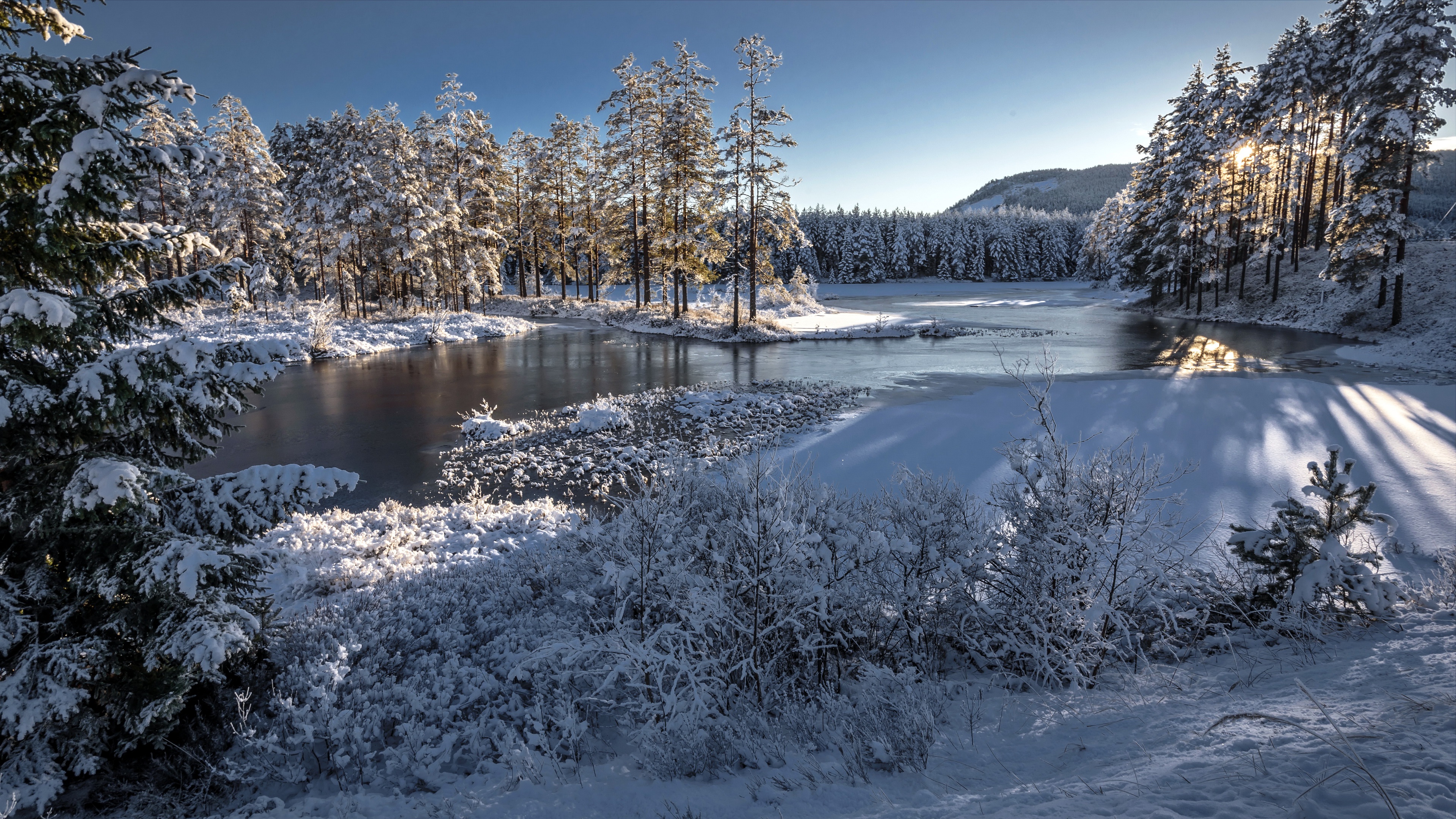 General 3840x2160 nature landscape cold ice winter snow frost