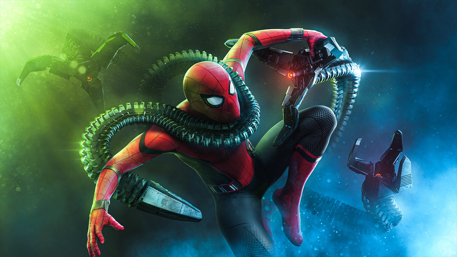 General 1600x900 Benny Productions spiderverse digital art superhero Marvel Cinematic Universe Doctor octopus Dr. Octopus Spider-Man