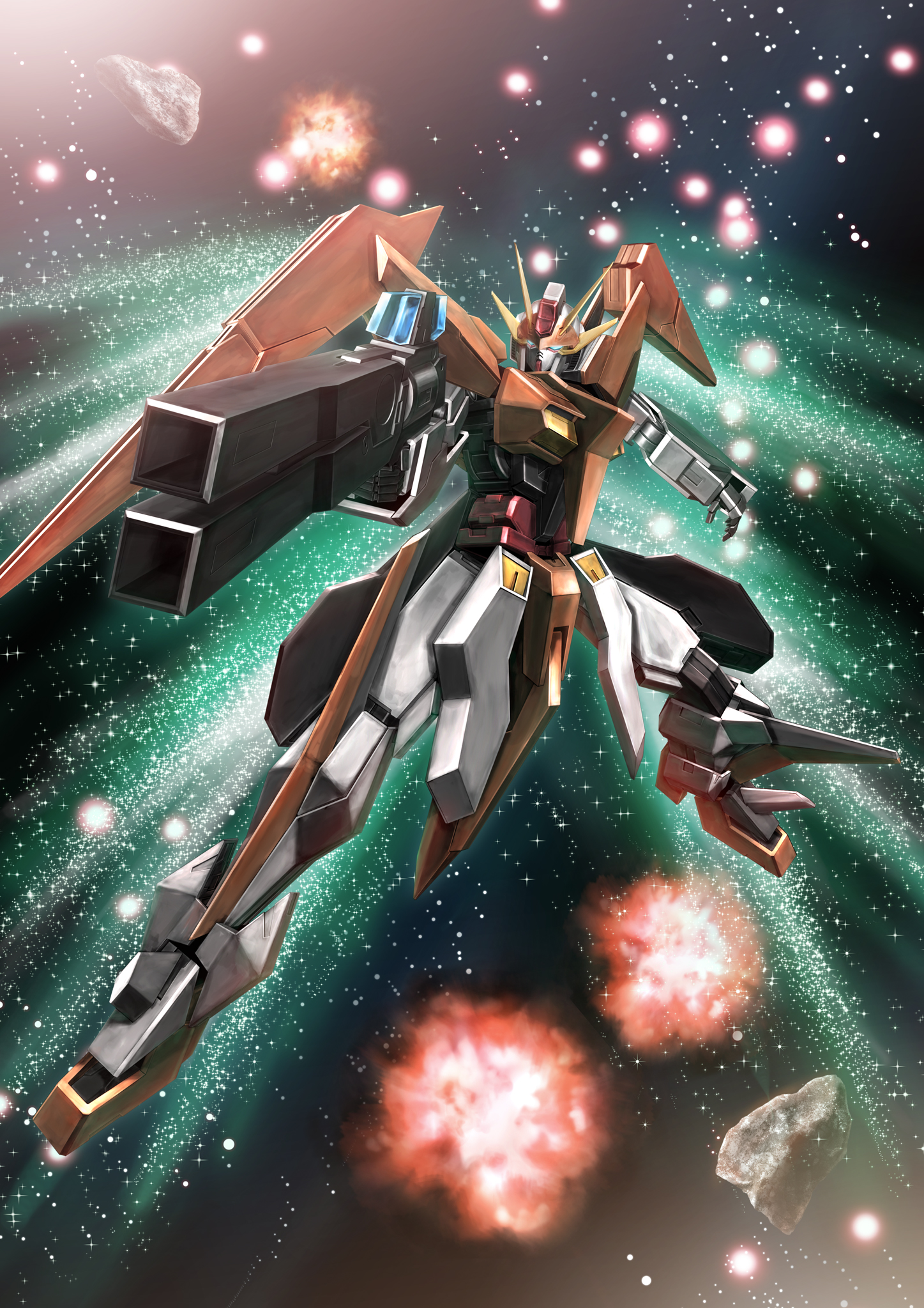 Anime 1447x2047 Arios Gundam anime mechs Gundam Super Robot Taisen Mobile Suit Gundam 00 artwork digital art fan art