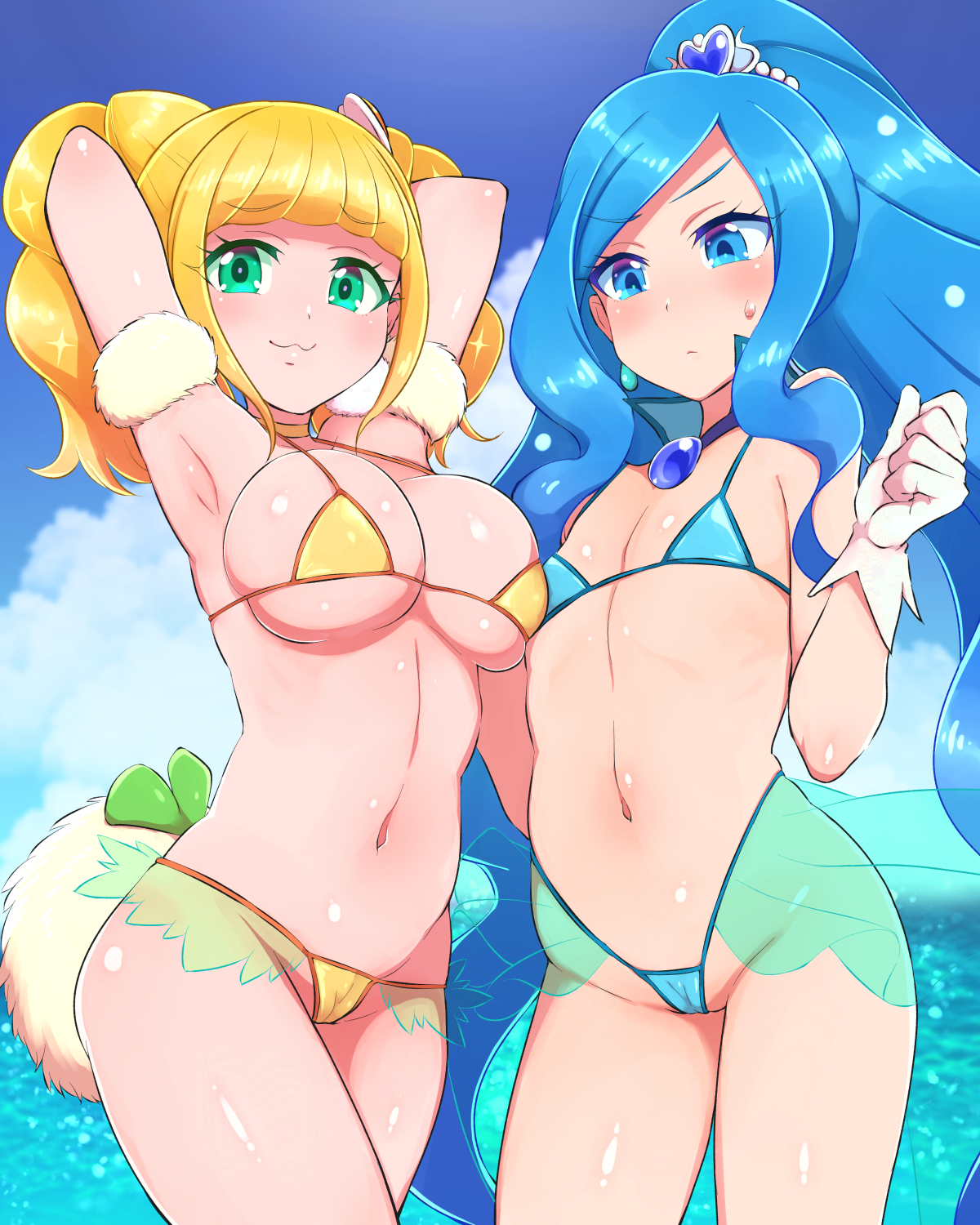 Anime 1200x1500 artwork Pretty Cure Healin' Good ♥ Precure bikini magical girls micro bikini anime girls Konboi-Eg