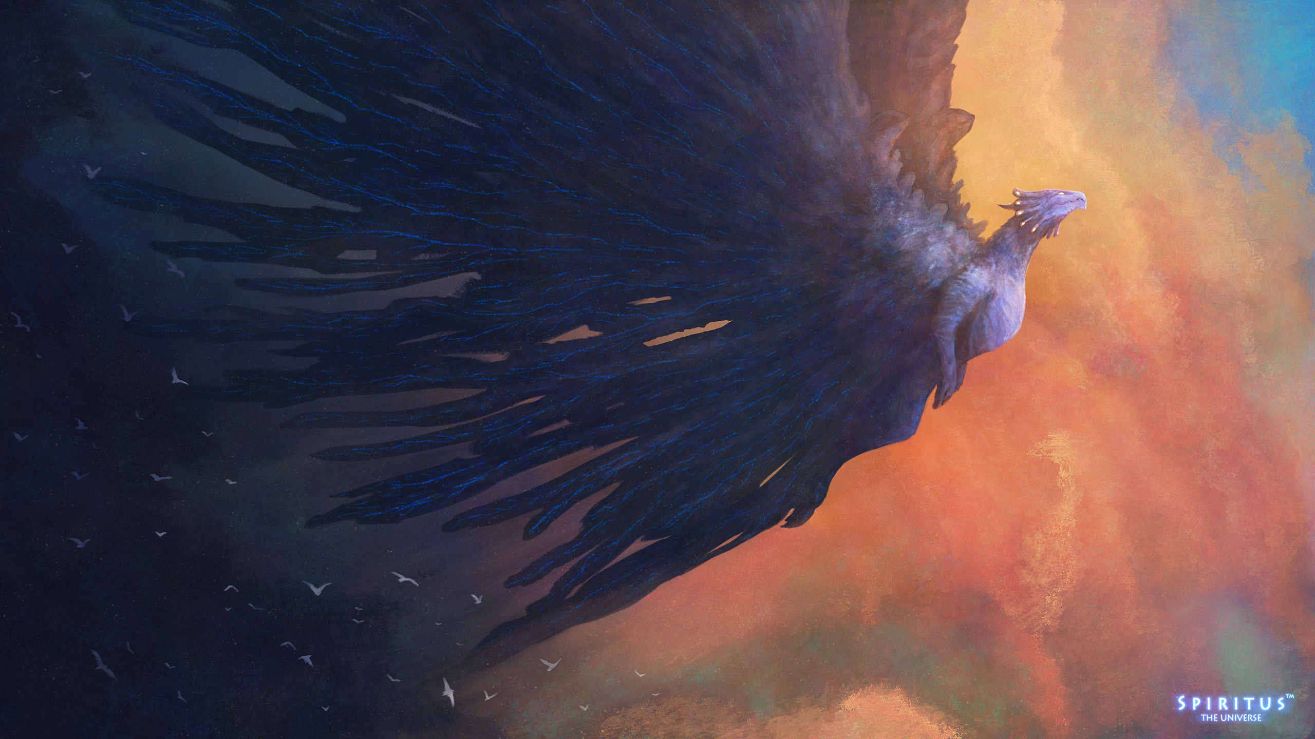 General 2560x1440 dragon dark wings clouds fantasy art creature artwork sky