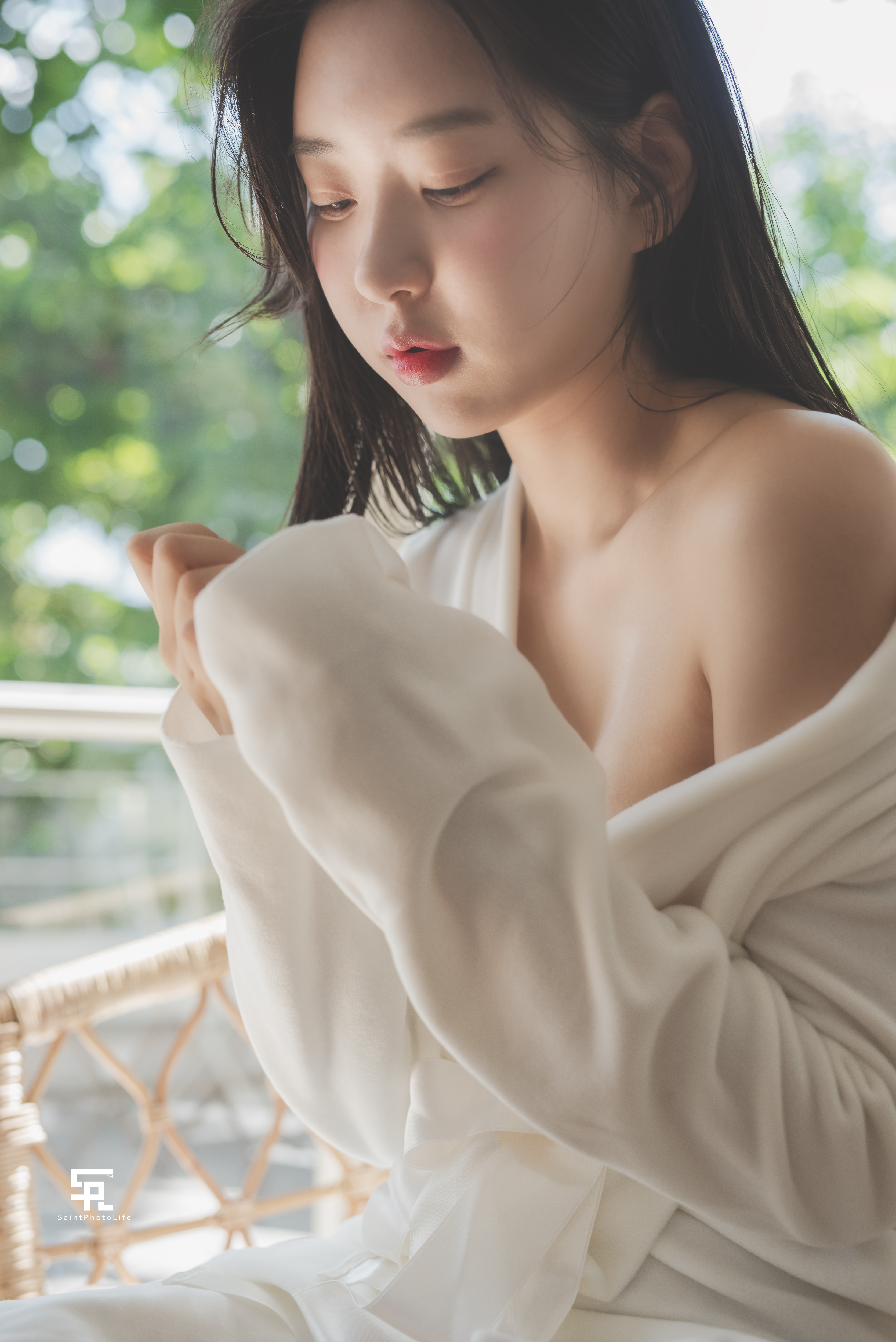 People 3337x5000 Shin Jae-eun SAINT Photolife Korean women women model brunette bathrobes Asian