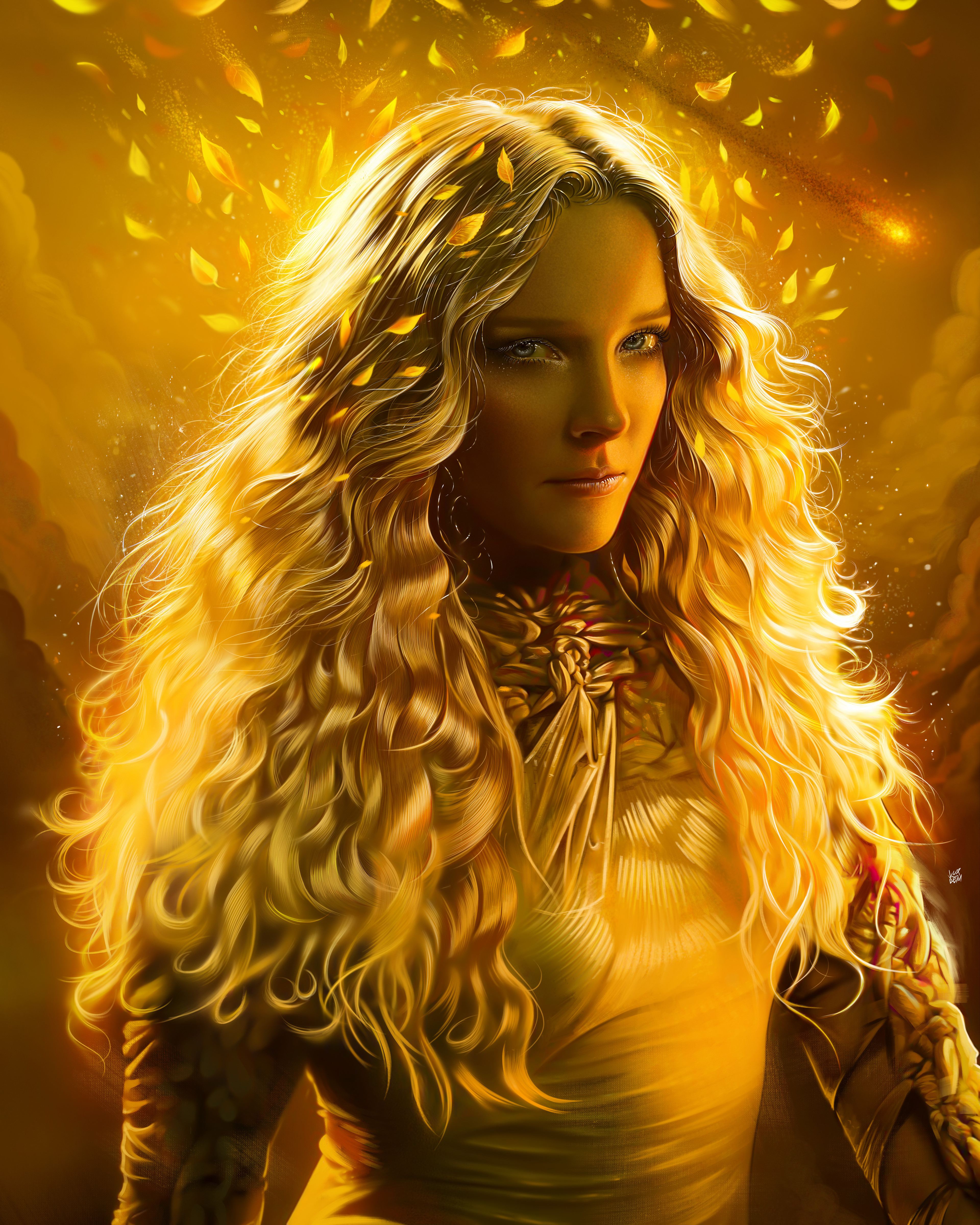 General 3840x4800 The Lord of the Rings blonde Galadriel Rings of Power digital art artwork portrait character design  fan art long hair fantasy girl Yaşar  Vurdem Morfydd Clark