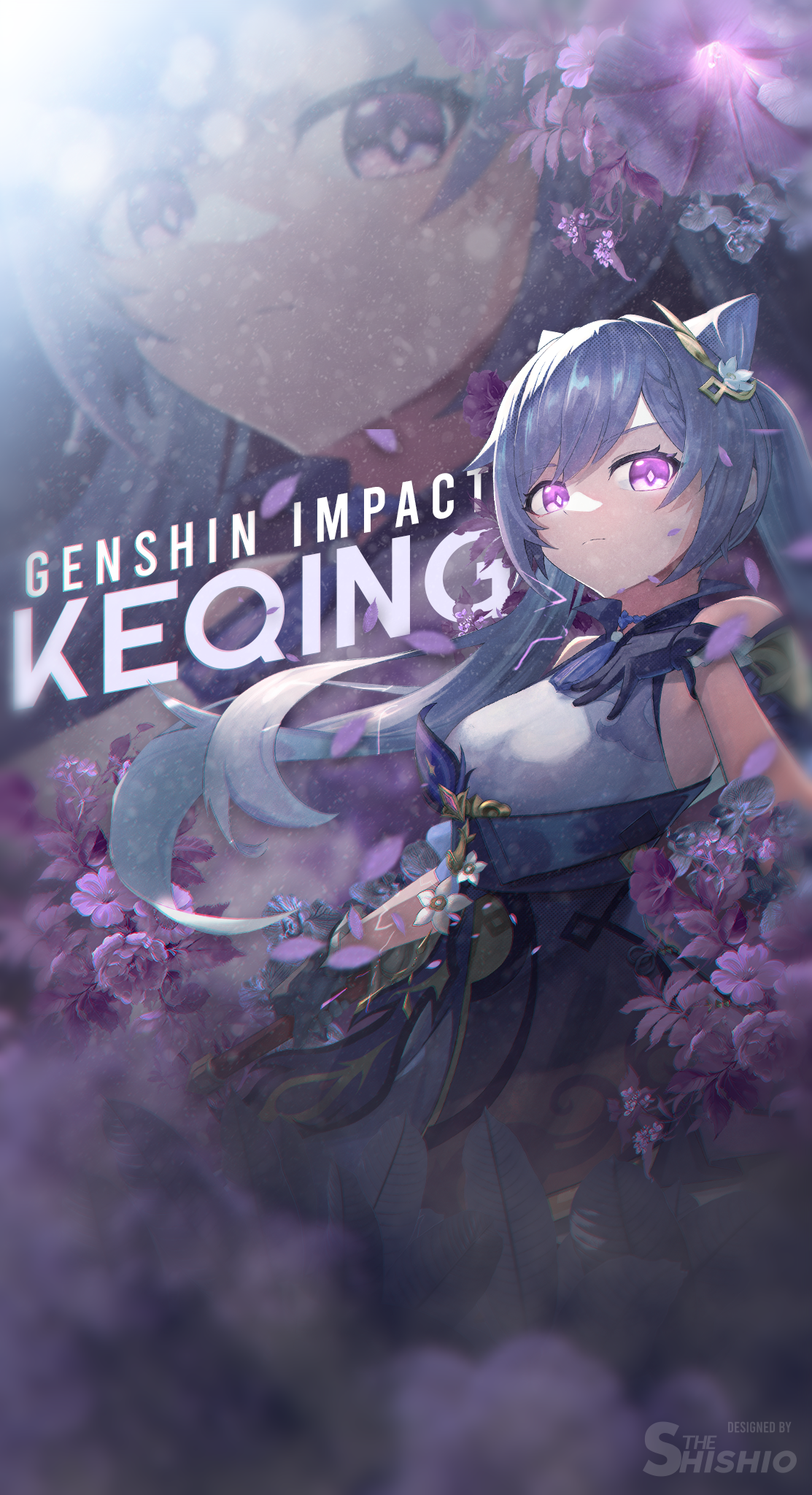 Anime 1113x2048 Keqing (Genshin Impact) Genshin Impact anime girls flowers