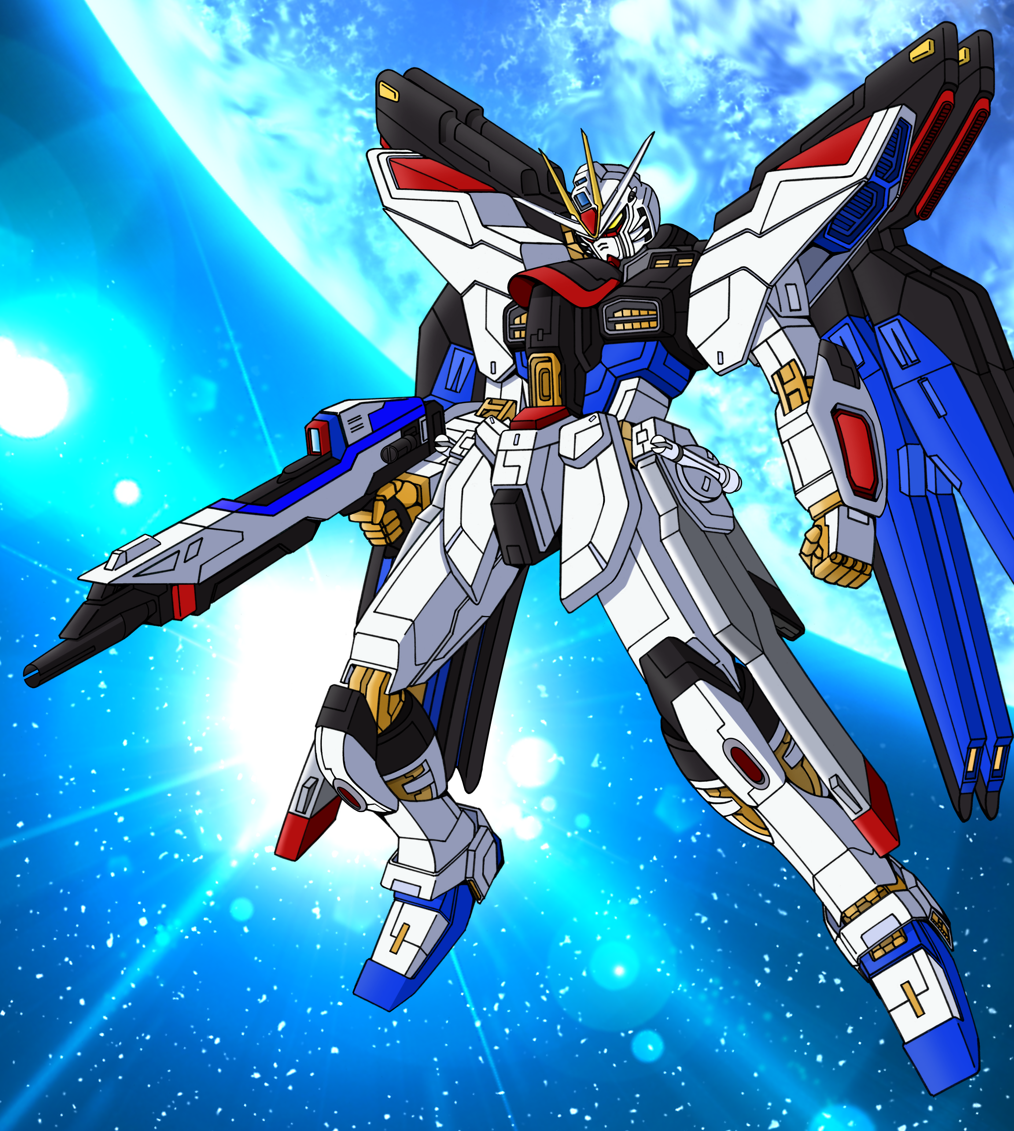 Anime 3317x3699 anime mechs Gundam Super Robot Taisen Mobile Suit Gundam SEED Destiny Strike Freedom Gundam artwork digital art fan art