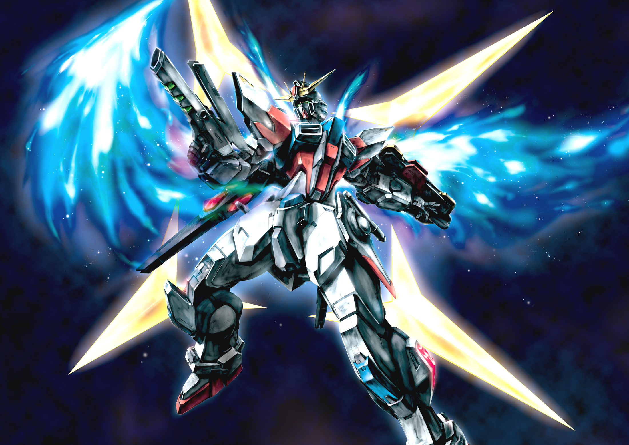 Anime 2200x1556 anime mechs Gundam Build Fighters Star Build Strike Gundam Super Robot Taisen Gundam artwork digital art fan art