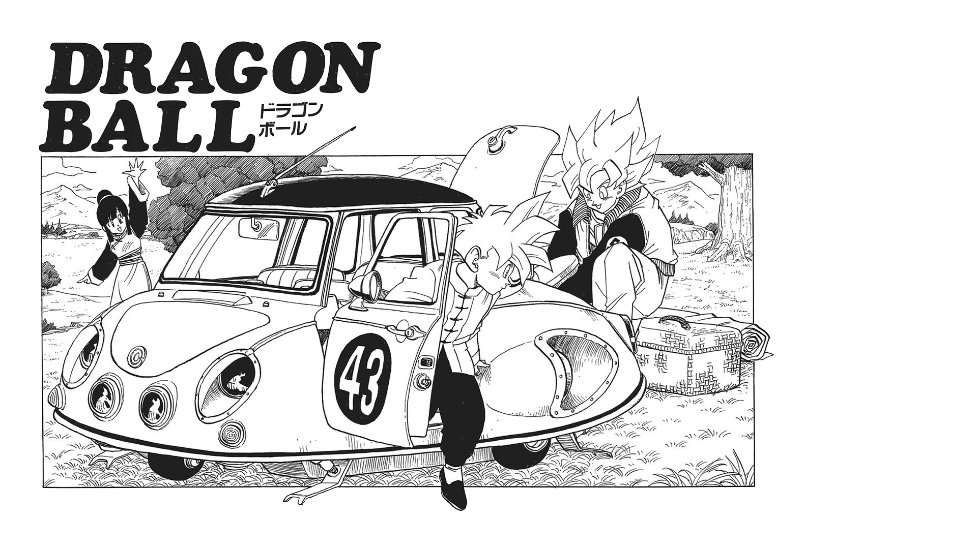 Anime 1920x1080 Dragon Ball Z Dragon Ball Gohan Son Goku manga Chi-Chi simple background