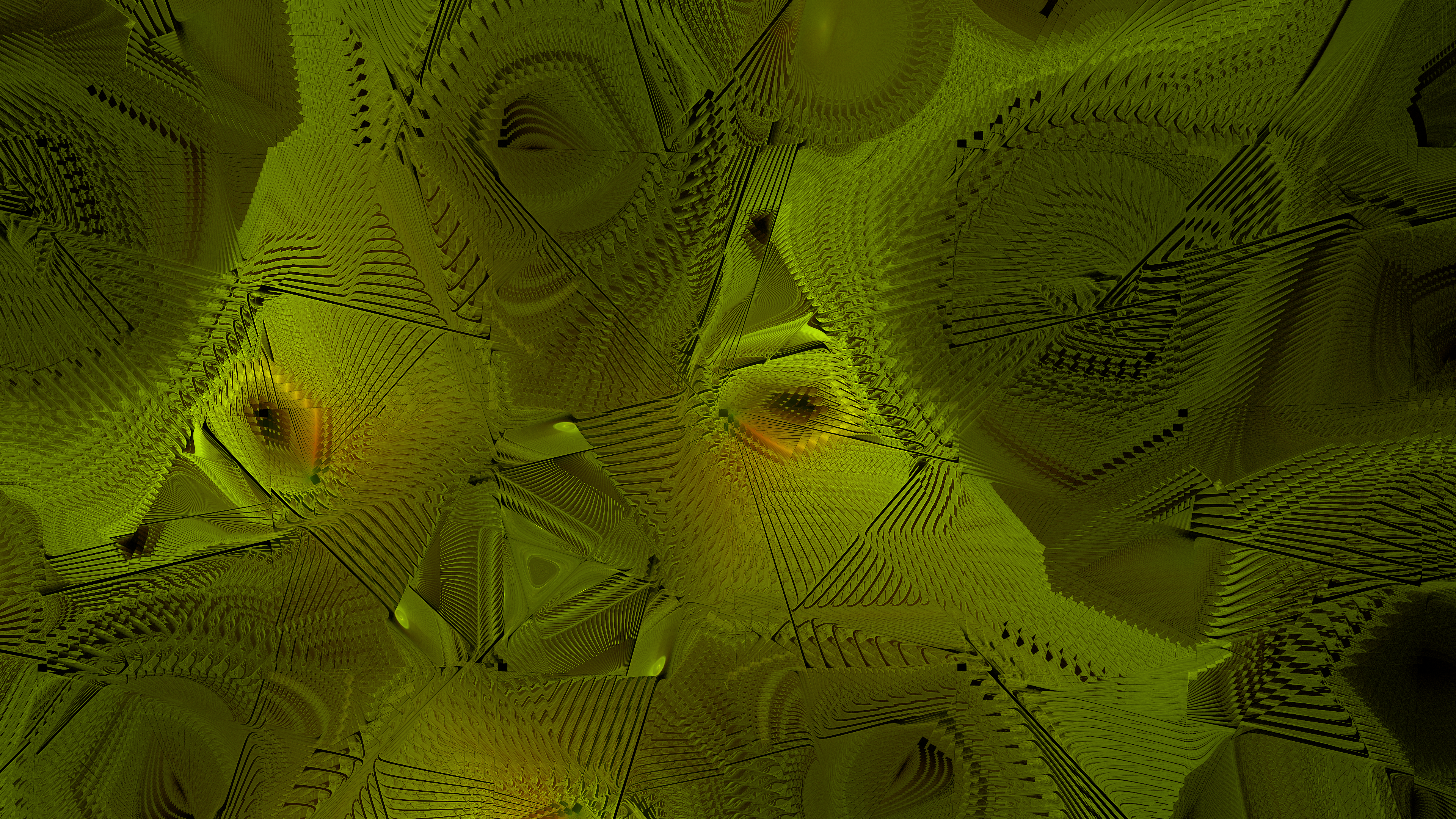 General 3840x2160 digital art fractal flame abstract 3D Abstract green