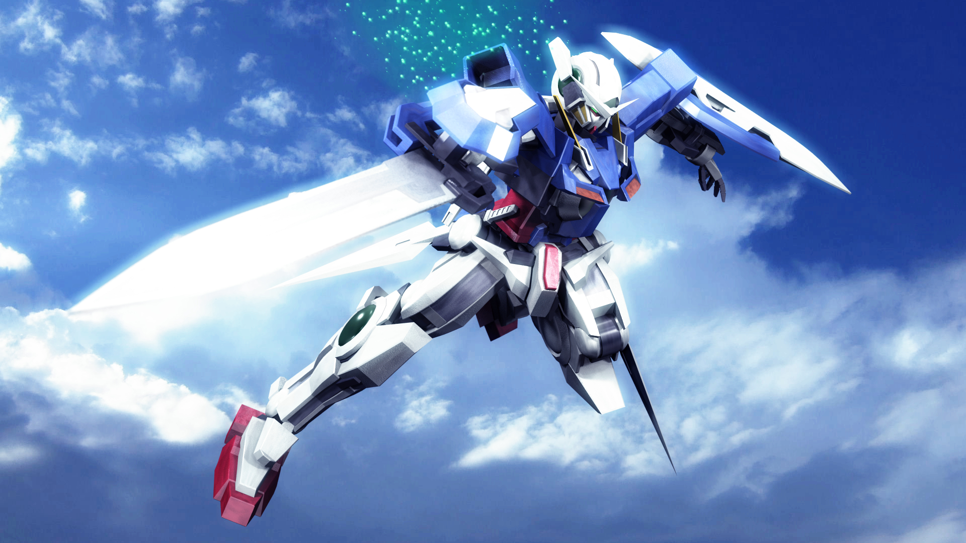 Anime 1920x1080 anime mechs Gundam Super Robot Taisen Mobile Suit Gundam 00 Gundam Exia artwork digital art fan art