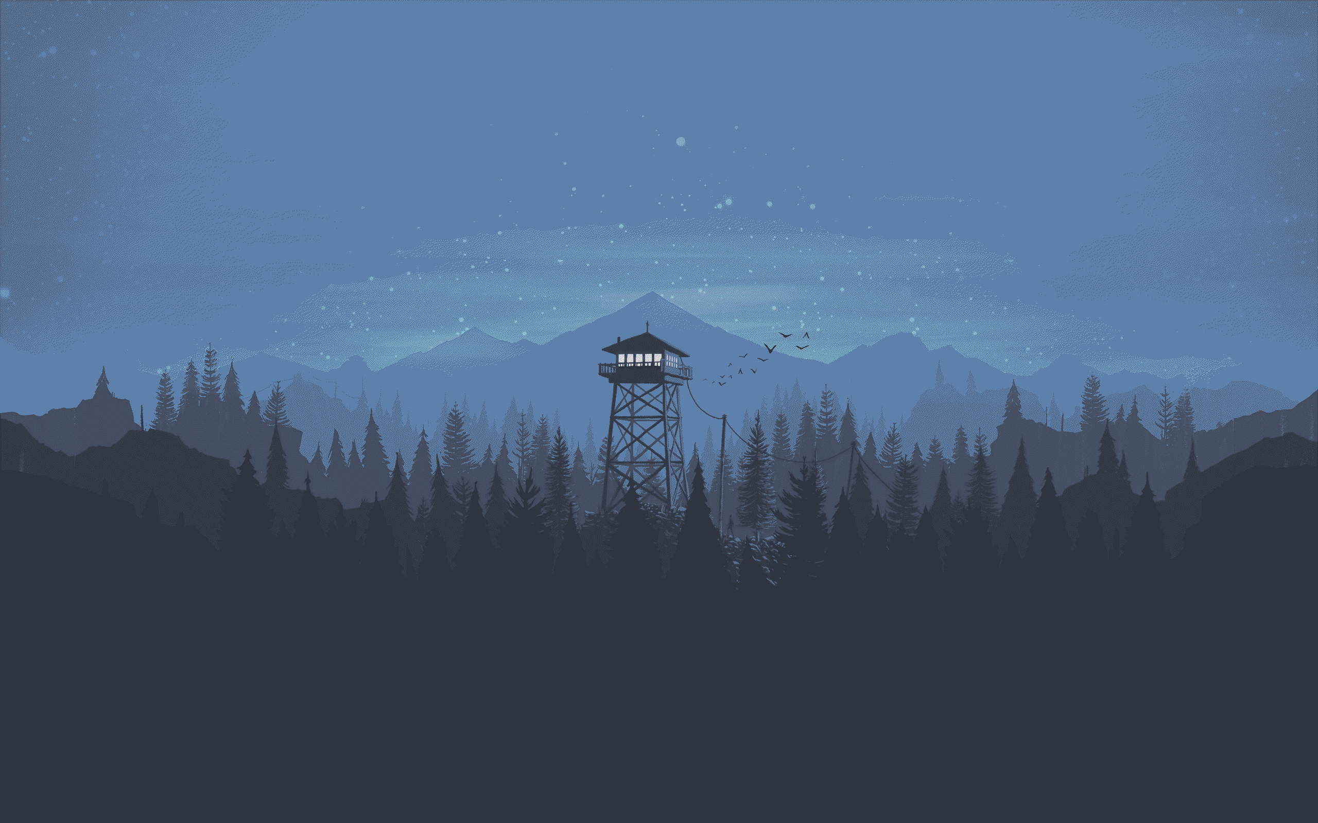 General 2560x1600 forest tower trees simple background Firewatch