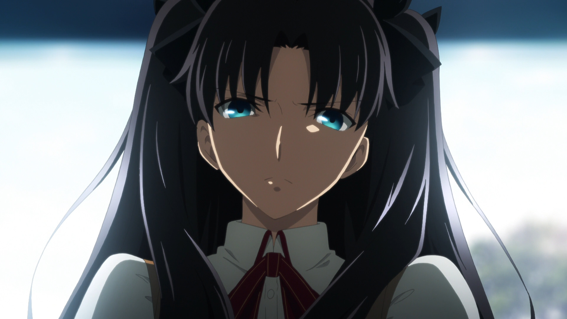 Anime 1920x1080 anime anime girls Anime screenshot Fate series Fate/Stay Night fate/stay night: heaven's feel Tohsaka Rin twintails long hair black hair digital art