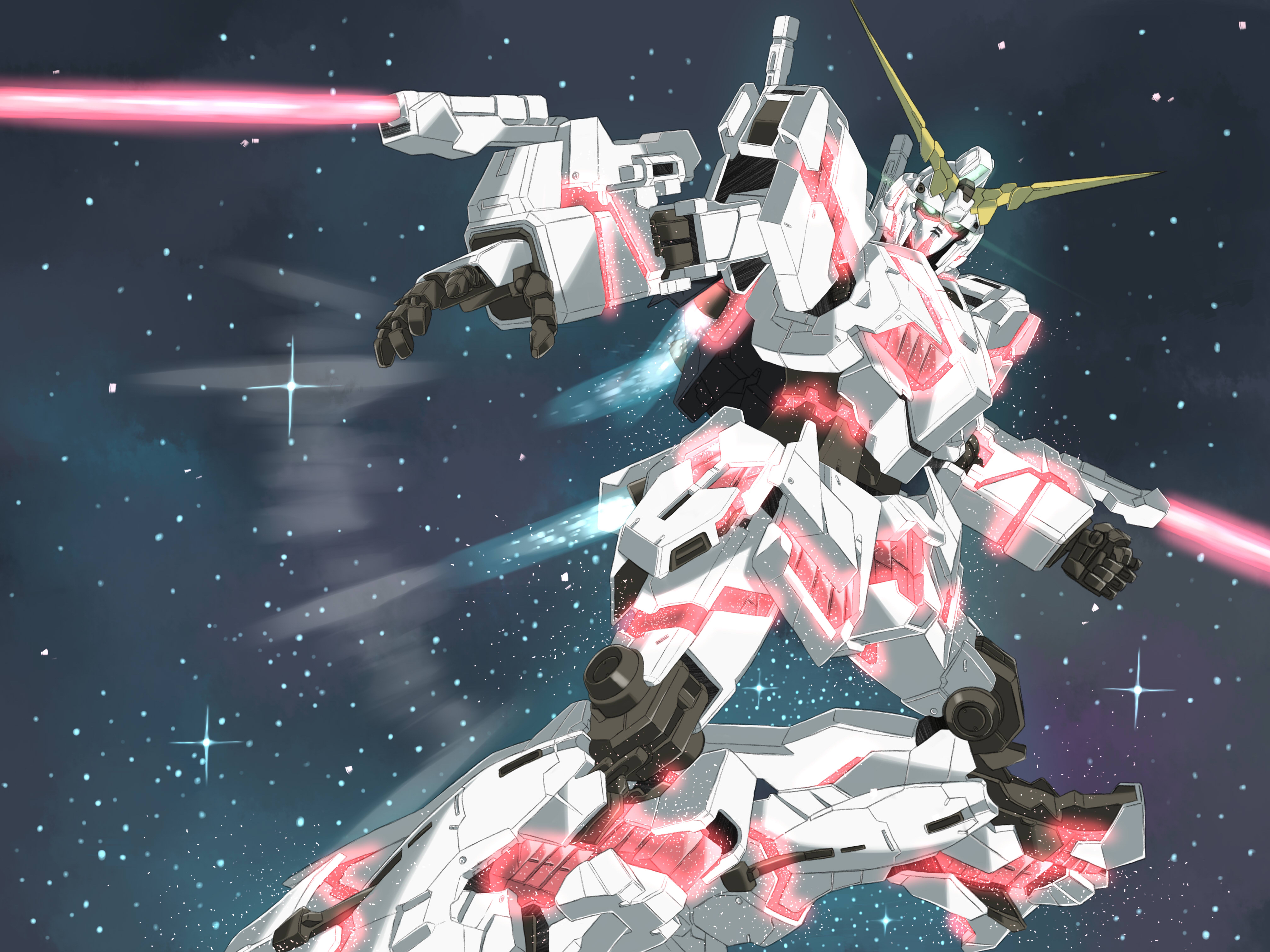 Anime 4032x3024 anime mechs Gundam Super Robot Taisen RX-0 Unicorn Gundam Mobile Suit Gundam Unicorn artwork digital art fan art