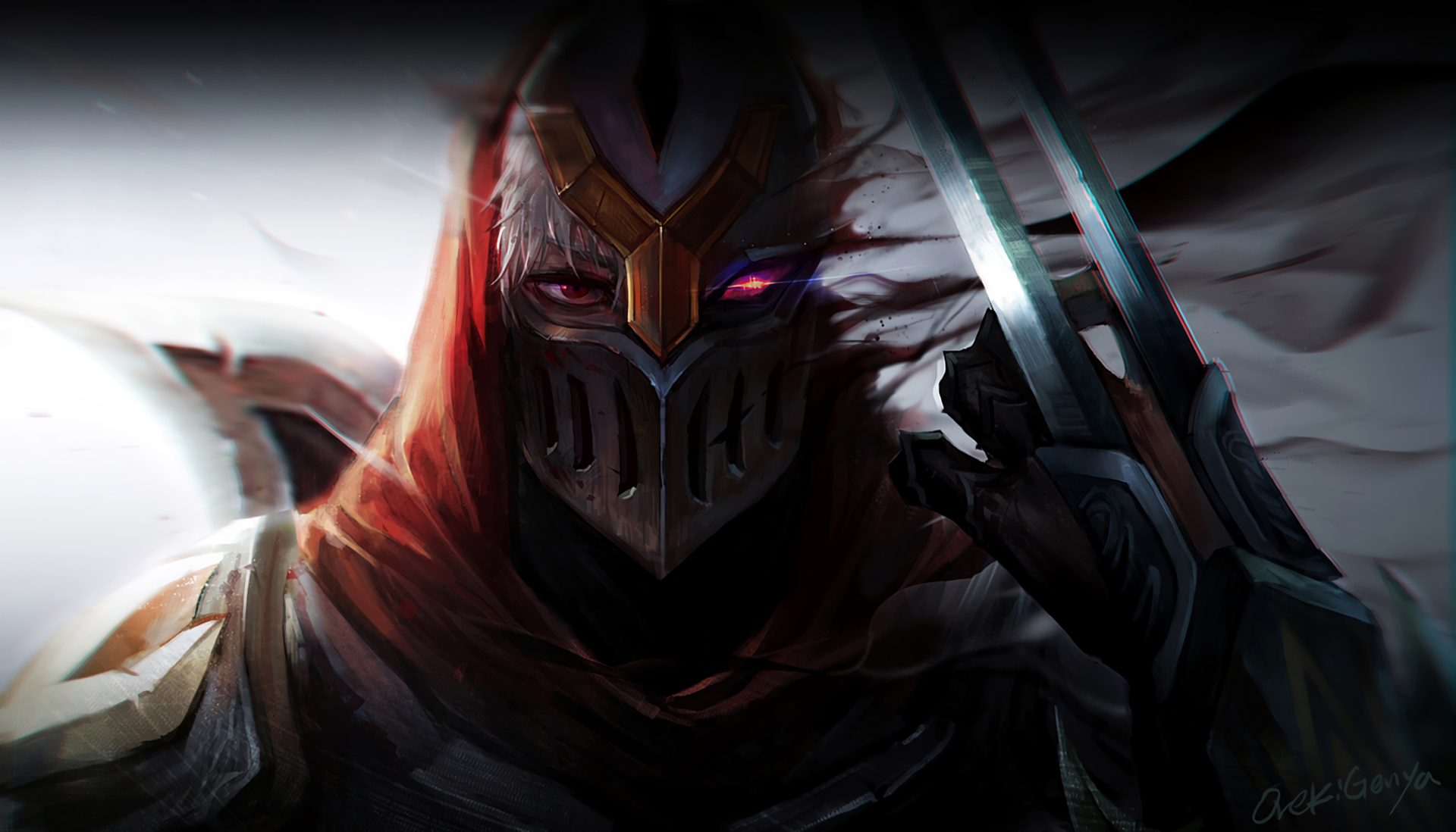 General 1920x1098 Zed (League of Legends) PC gaming video game art digital art video games watermarked