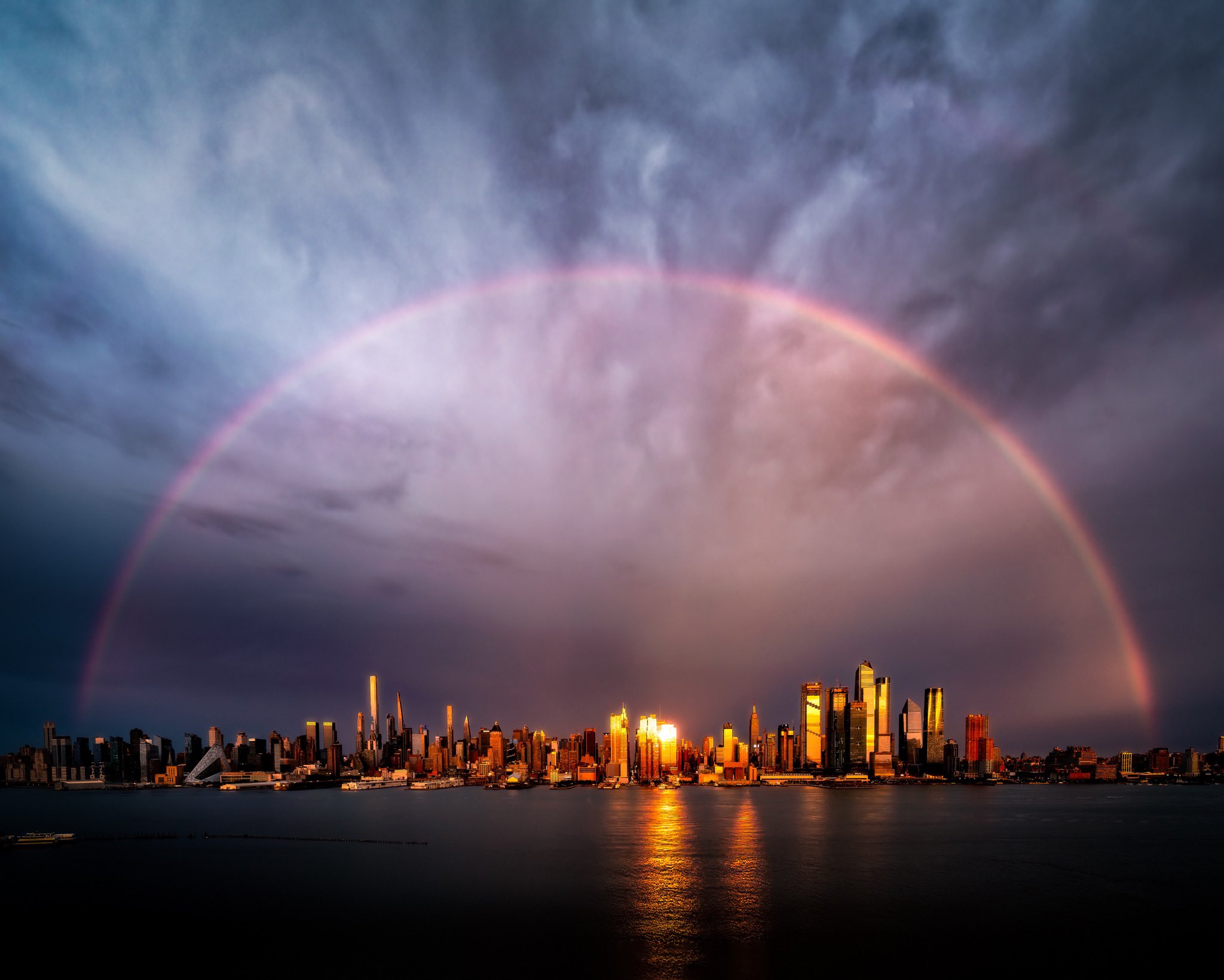 General 2048x1640 city cityscape New York City skyline rainbows