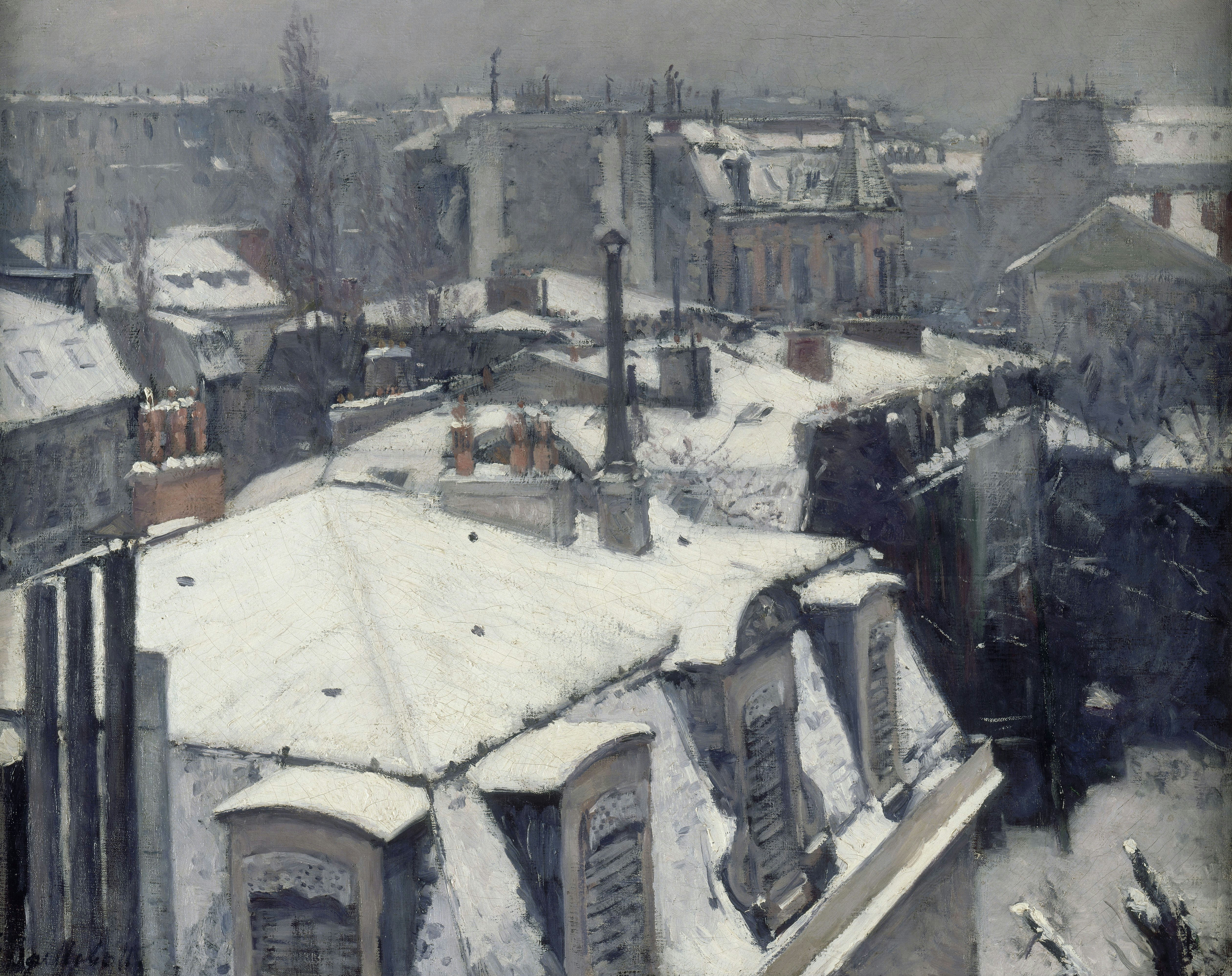 General 5040x3992 artwork painting Gustave Caillebotte snow rooftops classic art