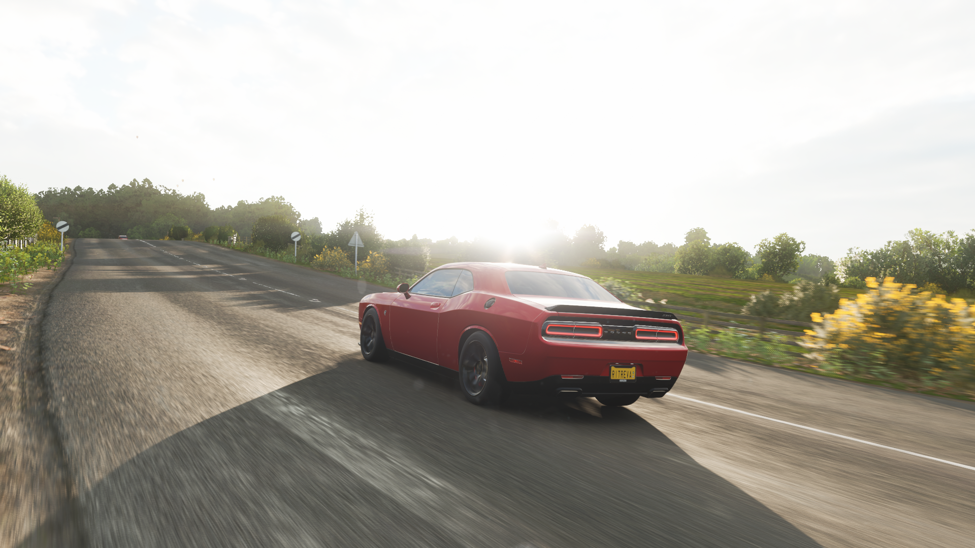 General 1920x1080 Forza Horizon 4 Dodge Challenger Dodge video games screen shot red cars vehicle muscle cars American cars Stellantis V8 engine
