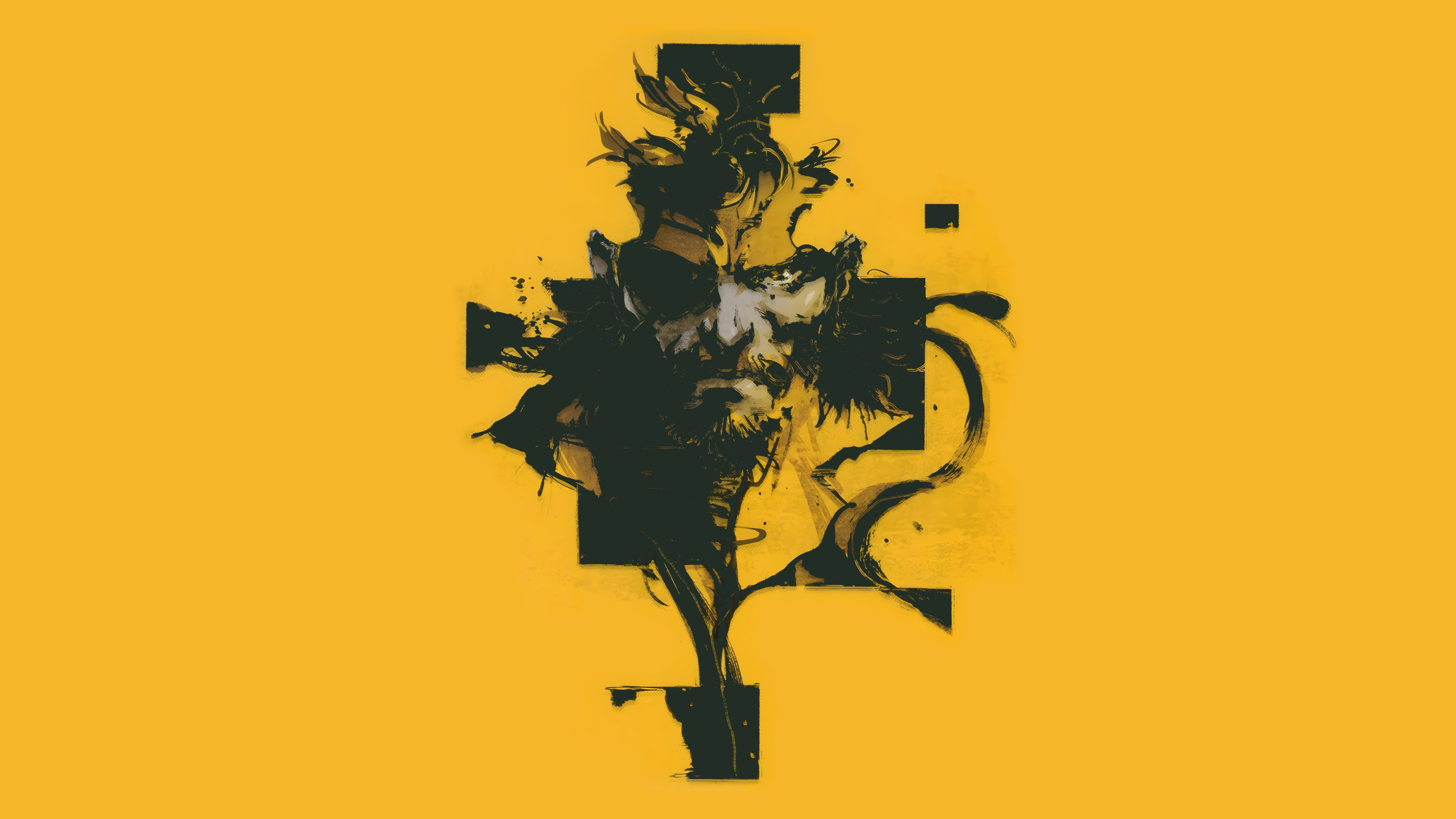 General 3840x2160 Metal Gear Solid Metal Gear Solid: Peace Walker Big Boss yellow background yellow Yoji Shinkawa video game art video game characters