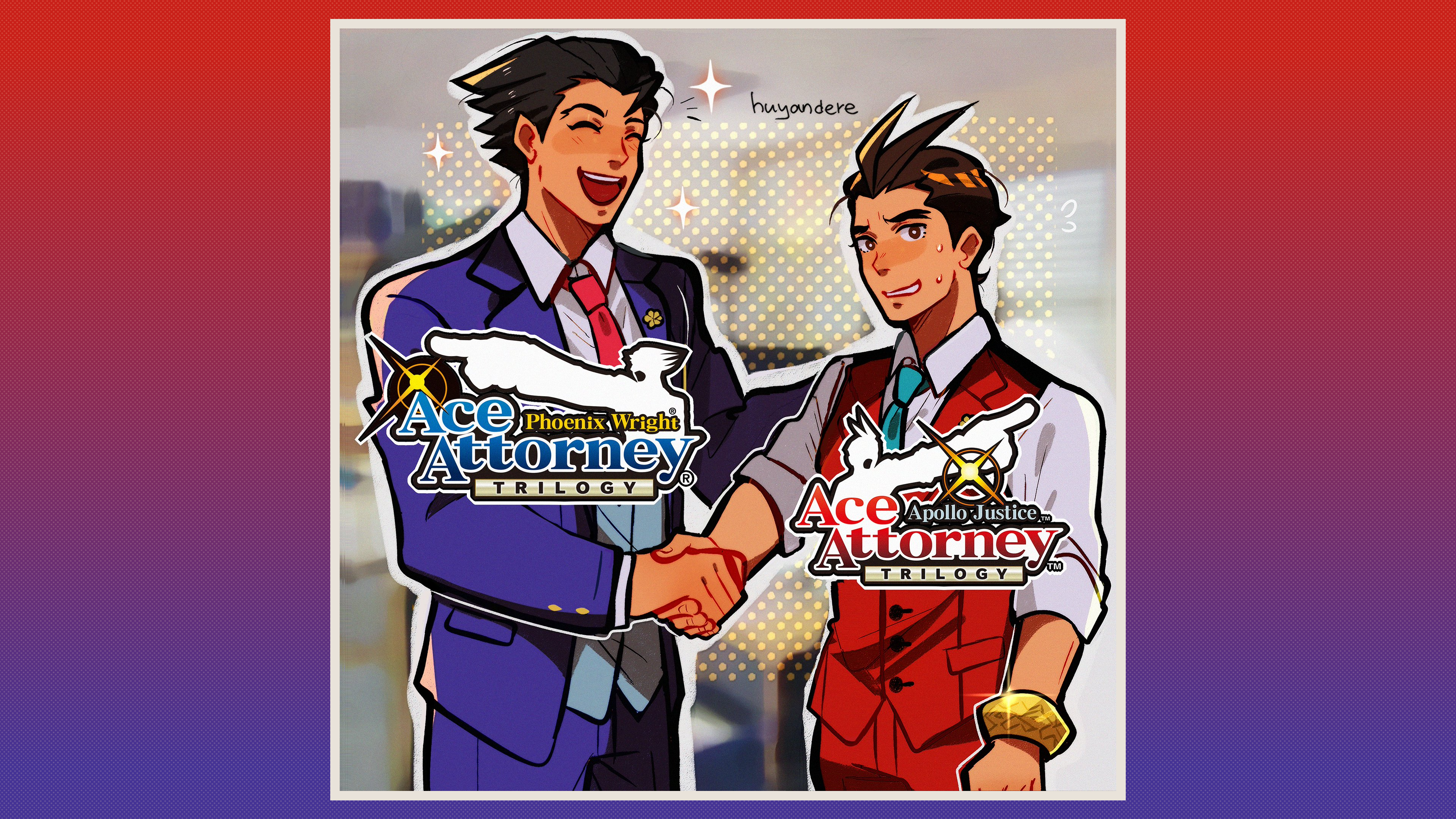 Wallpaper : video games, Spiky Hair, ace attorney, phoenix wright, Apollo  Justice, Trilogy, Capcom, suits, red tie, blue tie, vest, white shirt,  memes, The Office, Lapel Pin, embarrassed, smiling, open mouth, red