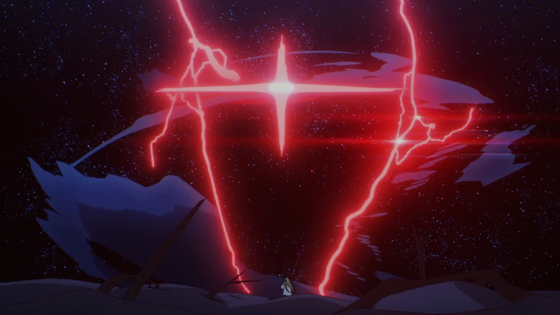 Anime 1920x1080 Fate series Enkidu (FGO) Fate strange Fake gender-fluid stars sky lightning anime Anime screenshot night