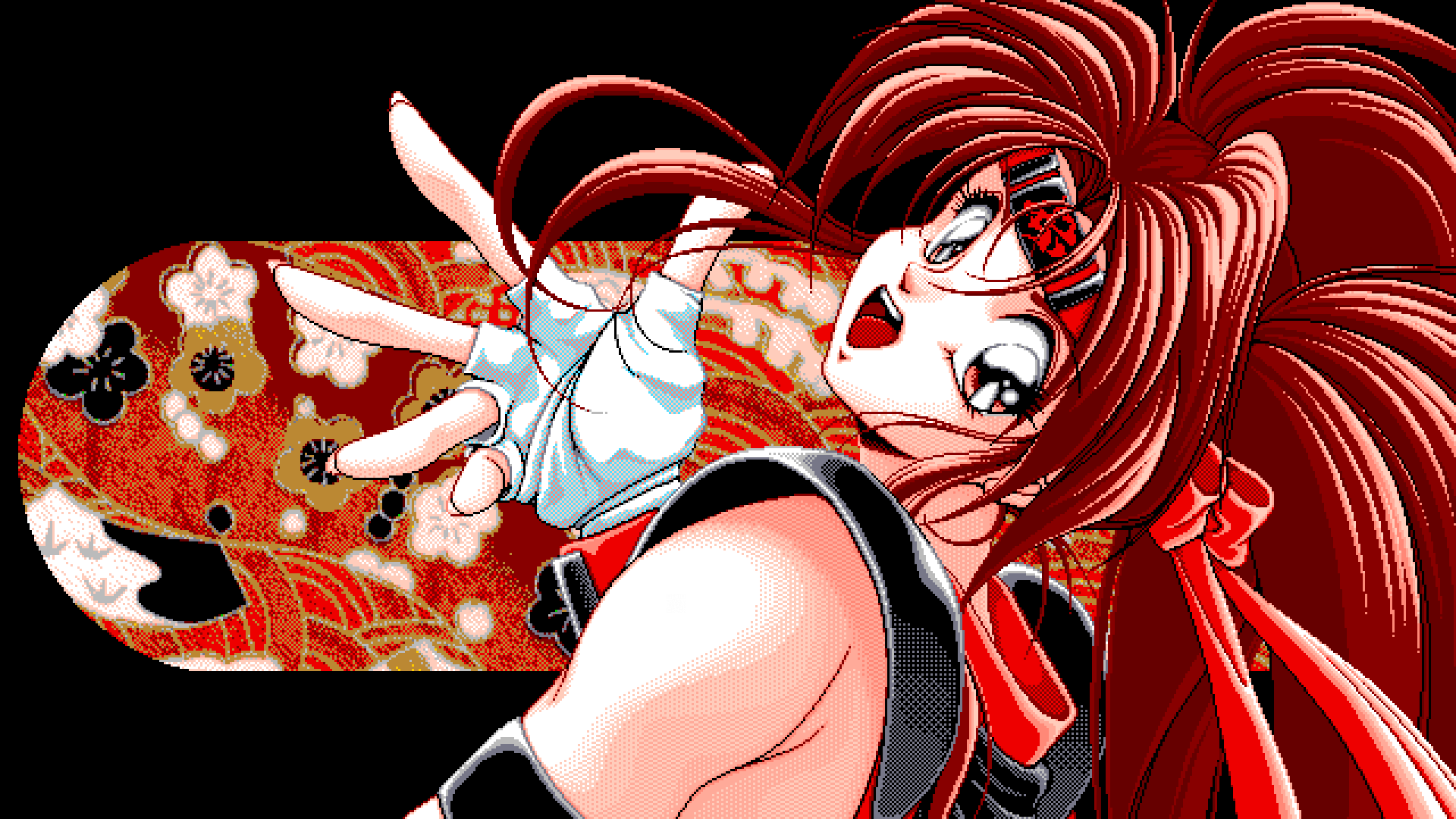 Looking At Viewer Long Hair Open Mouth Pc 98 Pixel Art Game Cg Digital Art Anime Anime