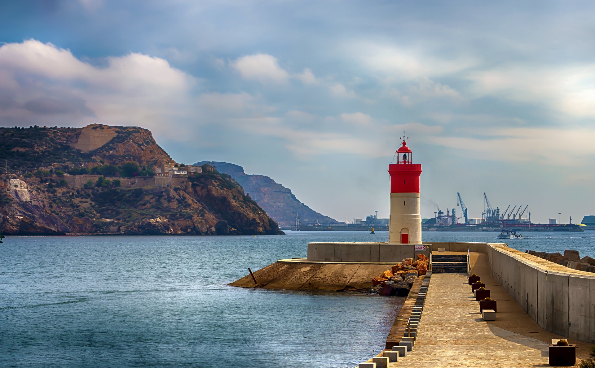 General 1920x1189 Cartagena (Spain) Spain lighthouse sea water clouds
