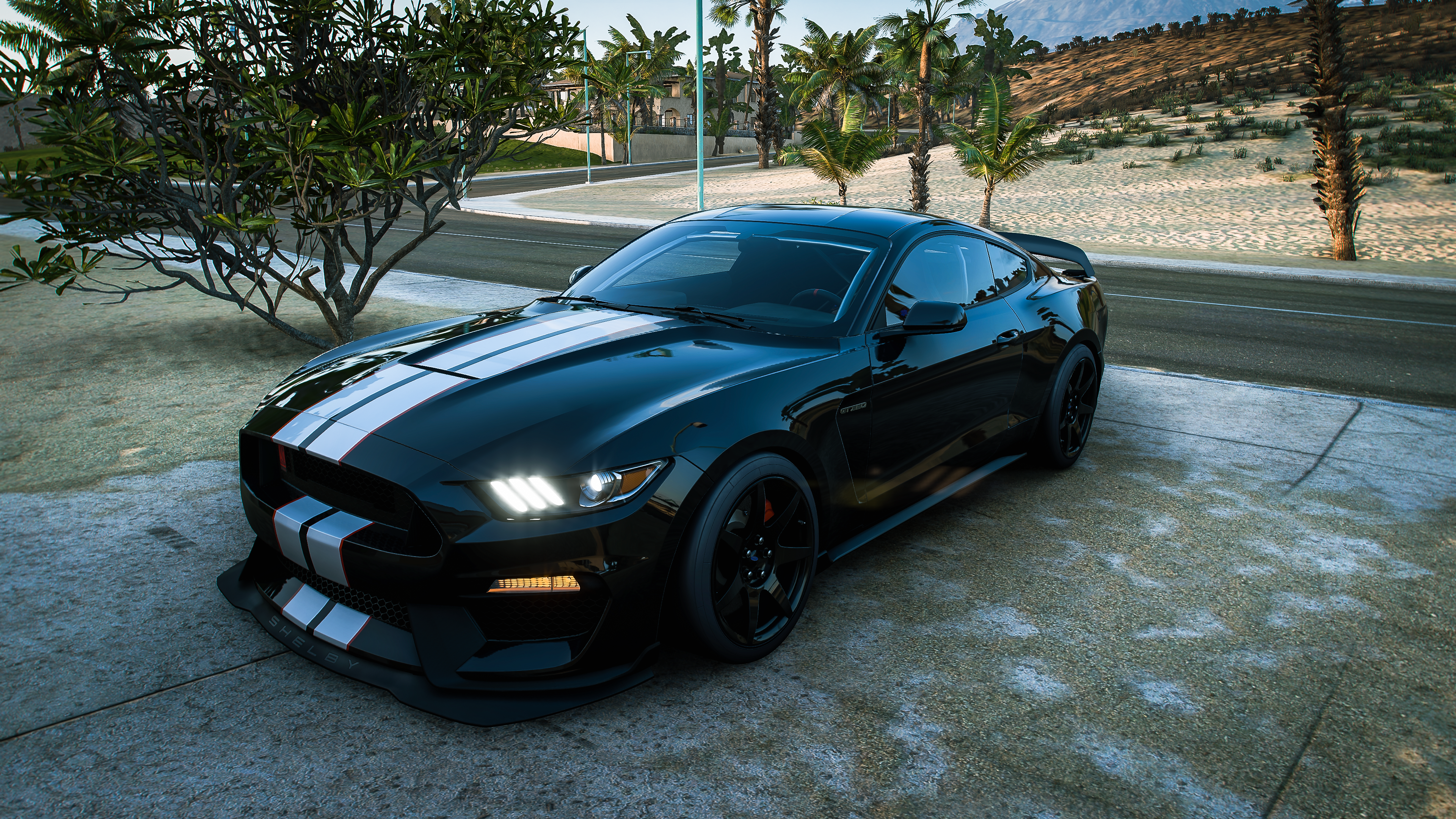 General 3840x2160 Forza Horizon 5 Forza Horizon Forza Ford Shelby race cars video games video game art garage Mexican vehicle headlights CGI car Ford Mustang