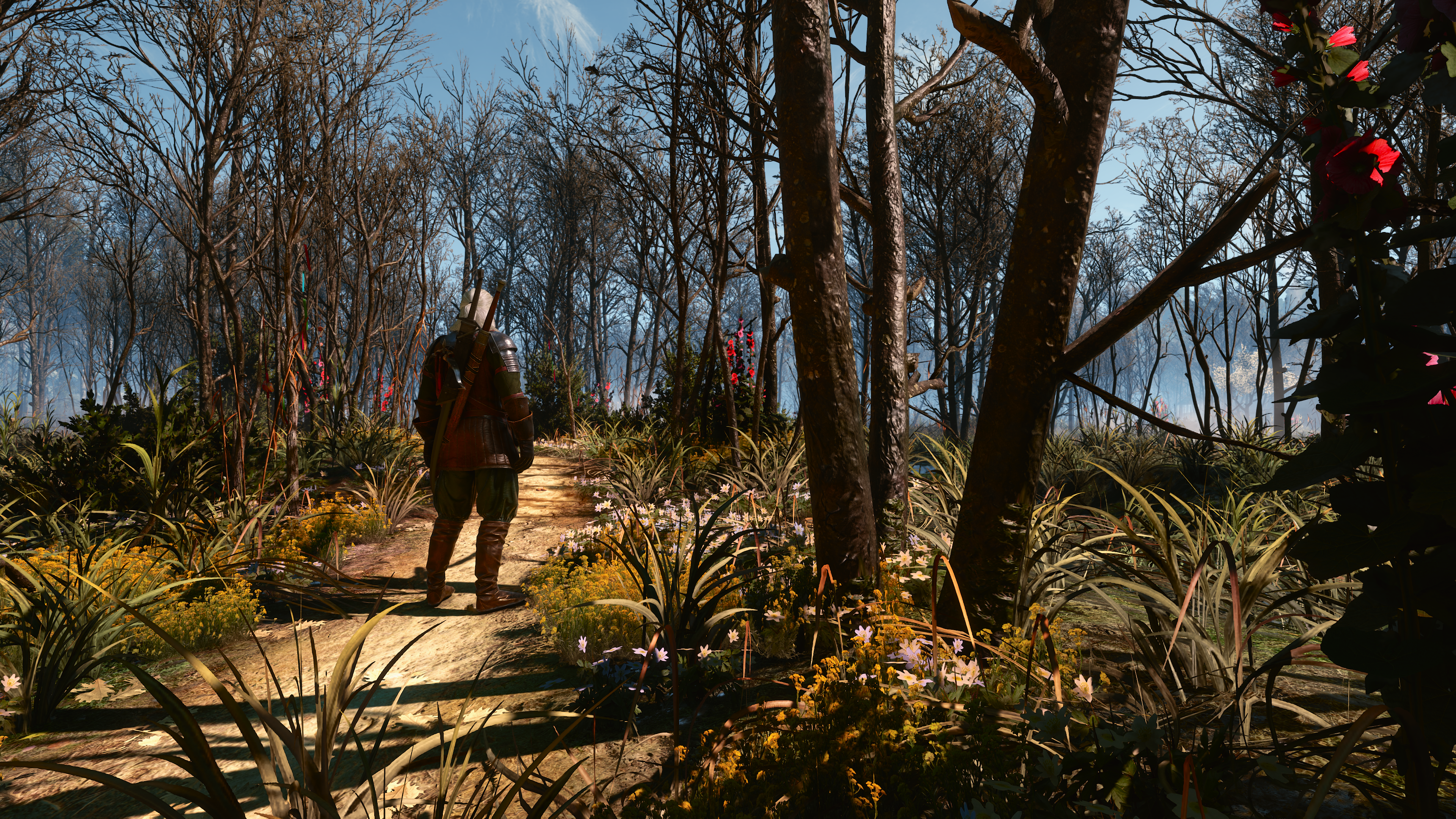 General 3840x2160 The Witcher nature Nvidia ray tracing The Witcher 3: Wild Hunt CD Projekt RED video games video game men video game characters