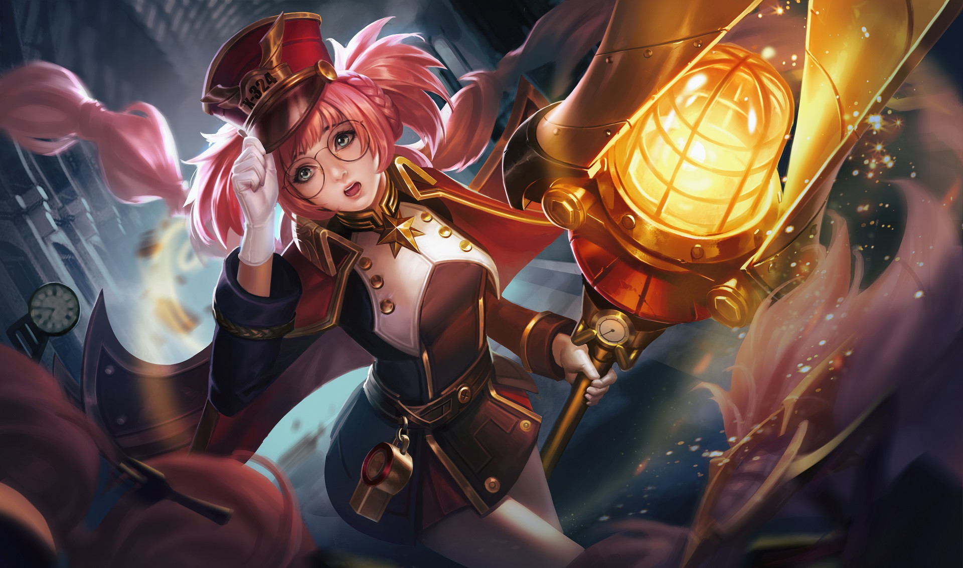 Anime 1920x1133 Arena of Valor video games video game art video game girls video game characters glasses hat gloves braids