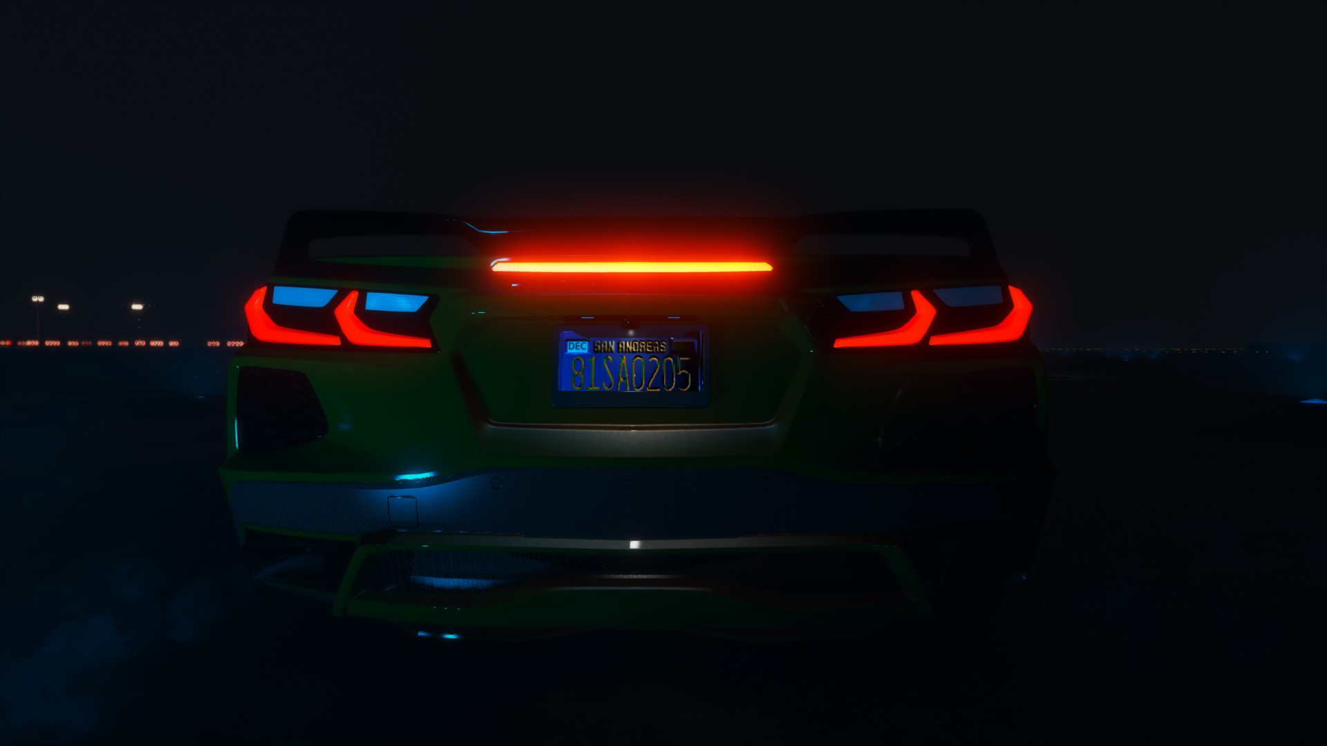 General 1920x1080 Grand Theft Auto V Corvette night lights car licence plates CGI video games taillights