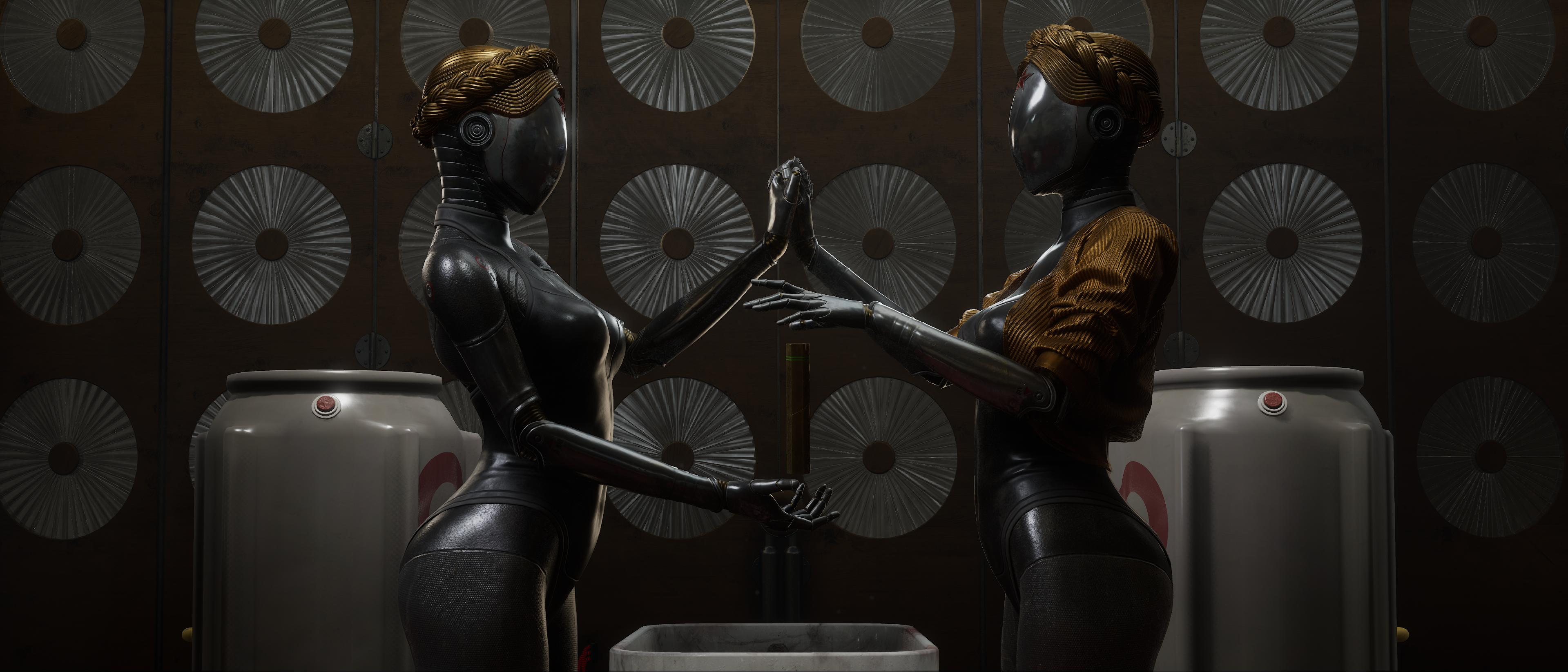 People 3839x1646 The Twins (Atomic Heart) Atomic Heart androids