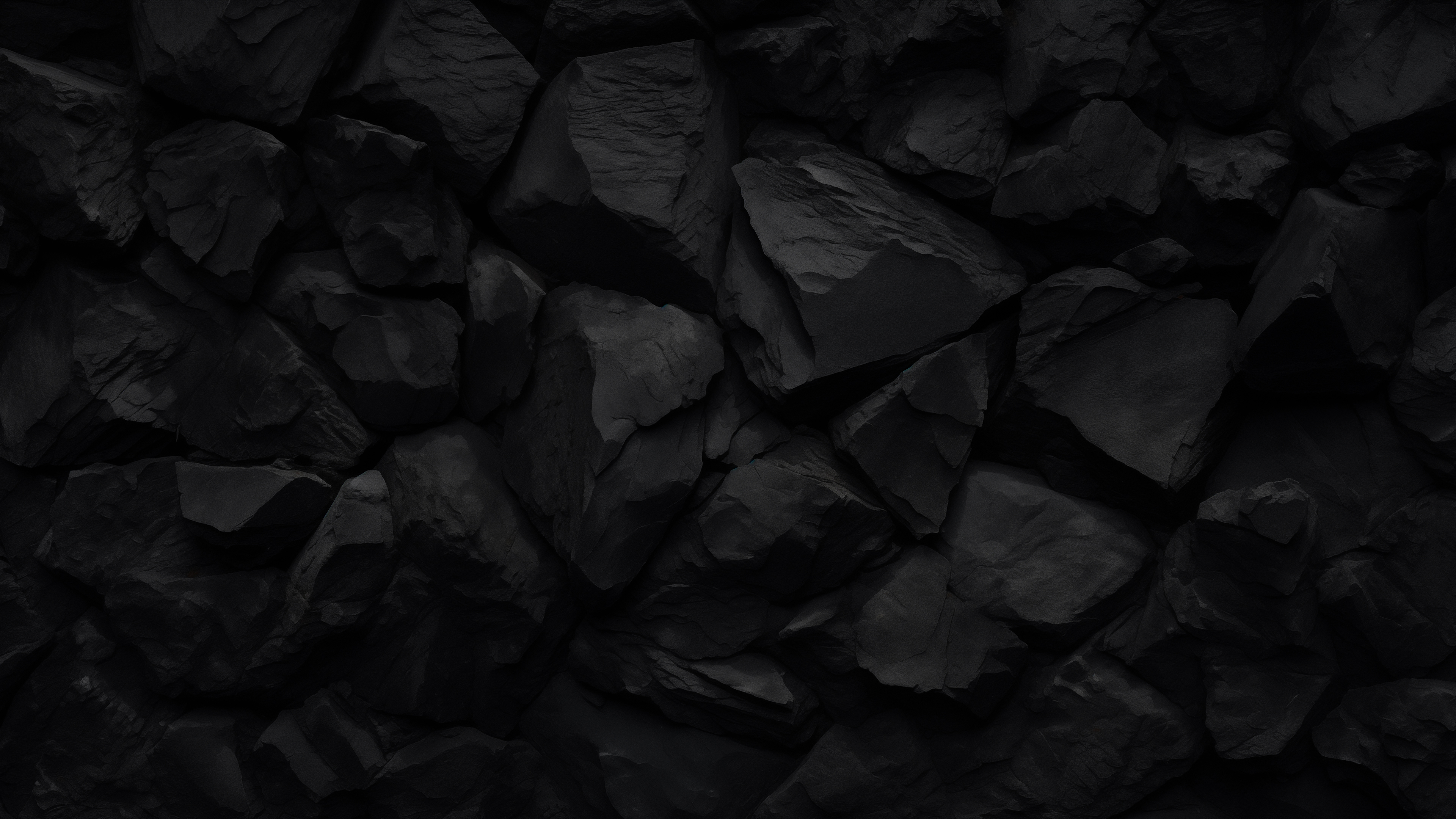 General 3840x2160 AI art dark coal rocks simple background digital art minimalism
