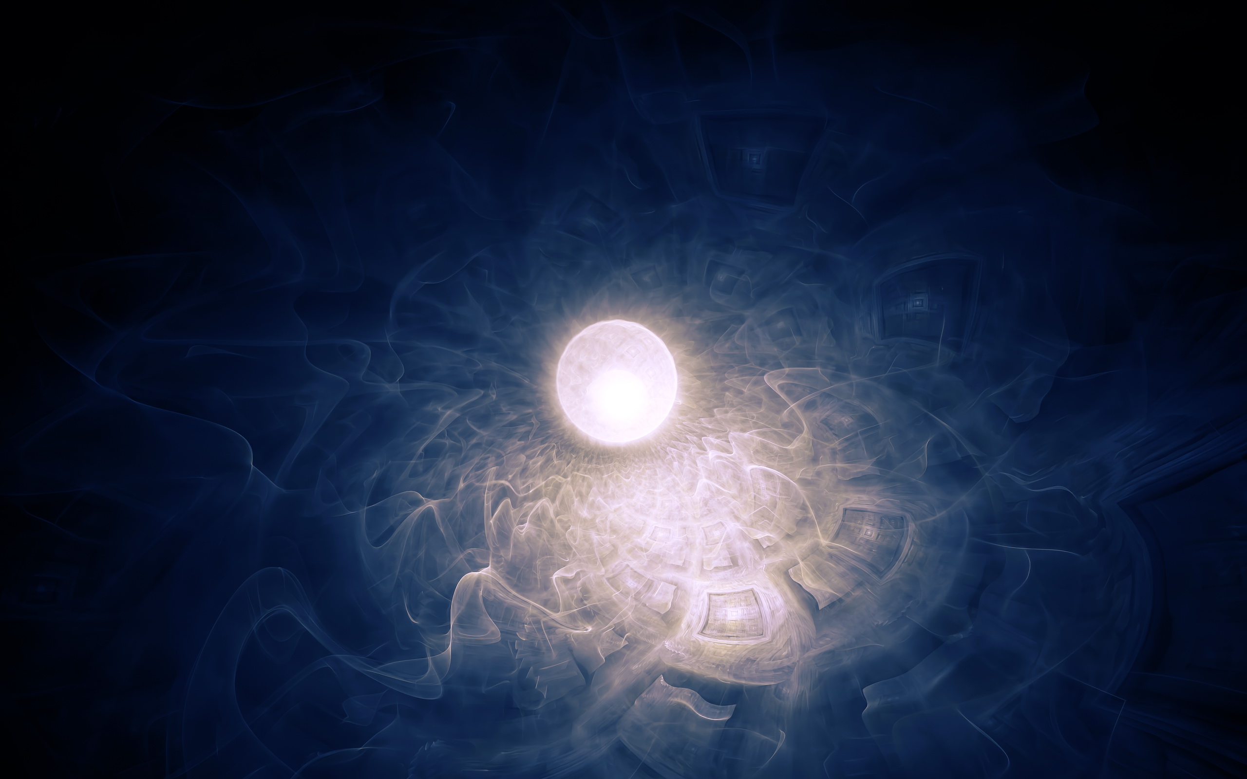 General 2560x1600 fractal fractal flame blue light abstract simple background minimalism