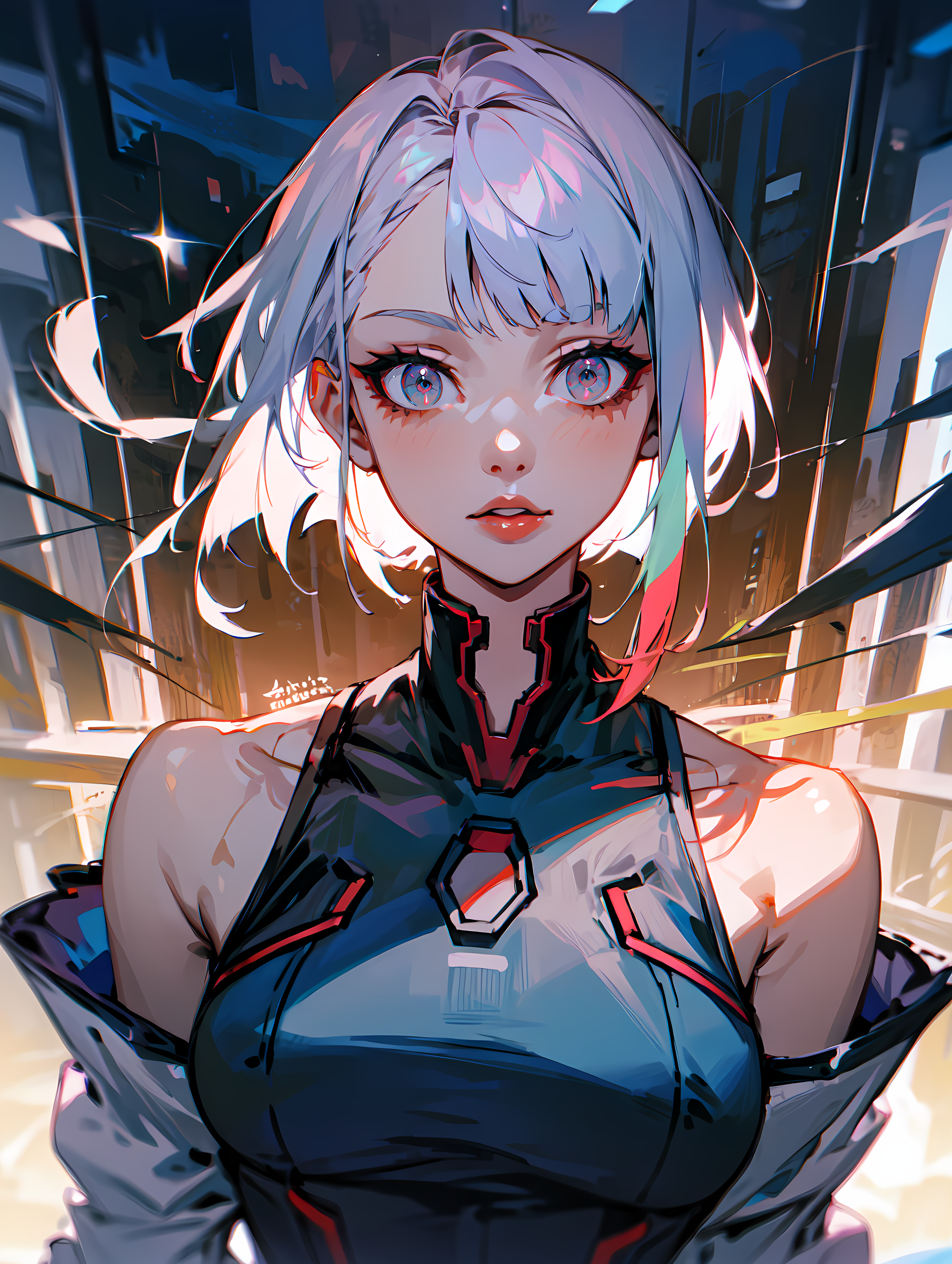 General 2048x2720 anime Cyberpunk 2077 Cyberpunk: Edgerunners big boobs AI art