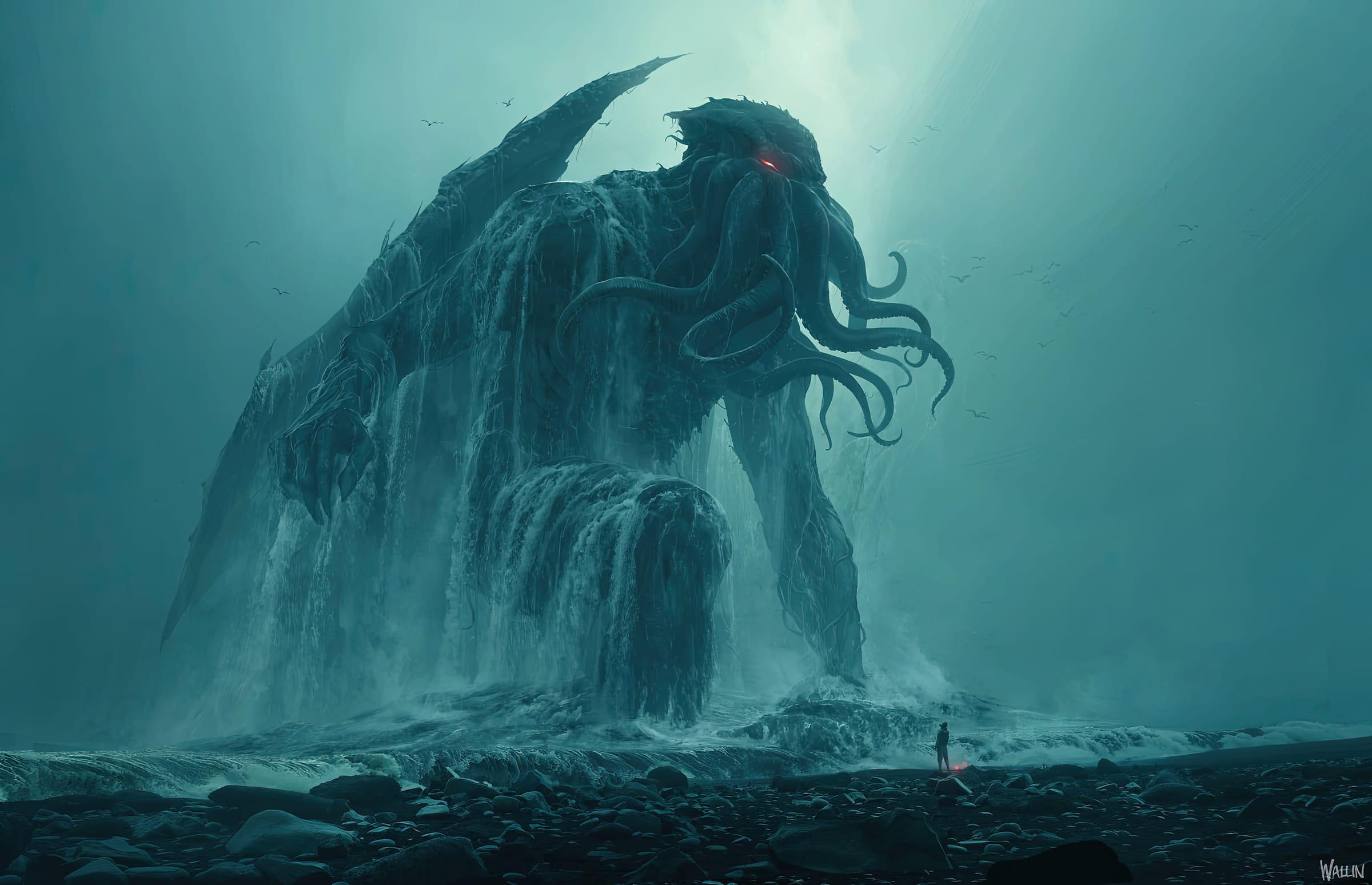 General 2400x1548 digital art painting drawing Cthulhu Andree Wallin