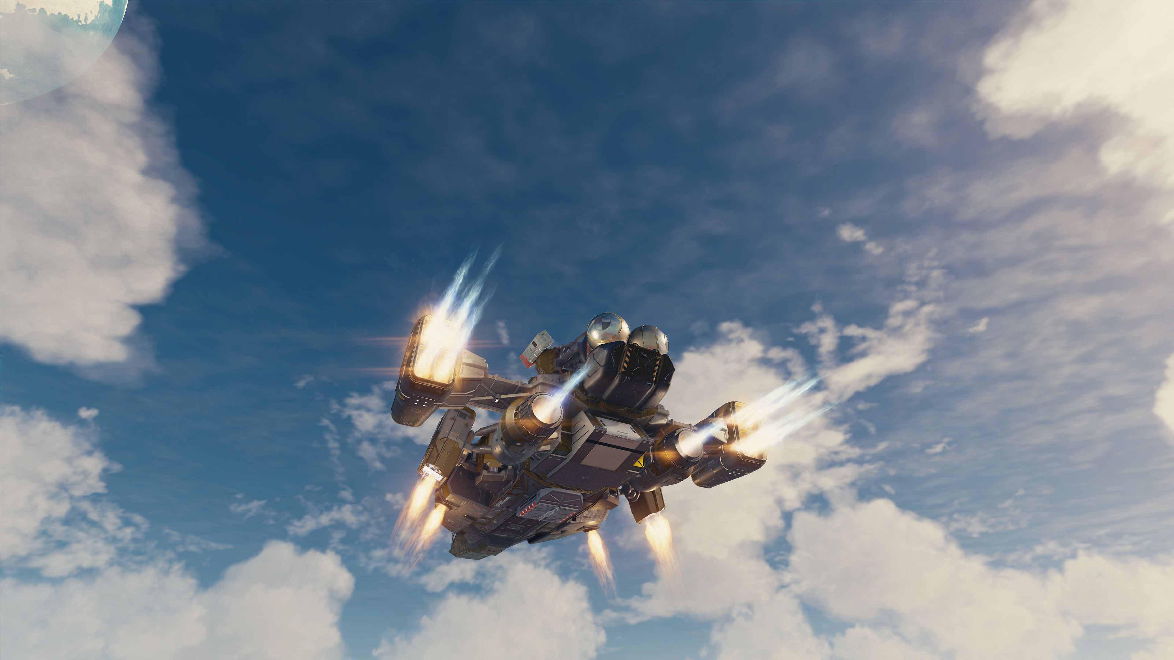 General 3840x2160 Starfield (video game) spaceship sky clouds screen shot