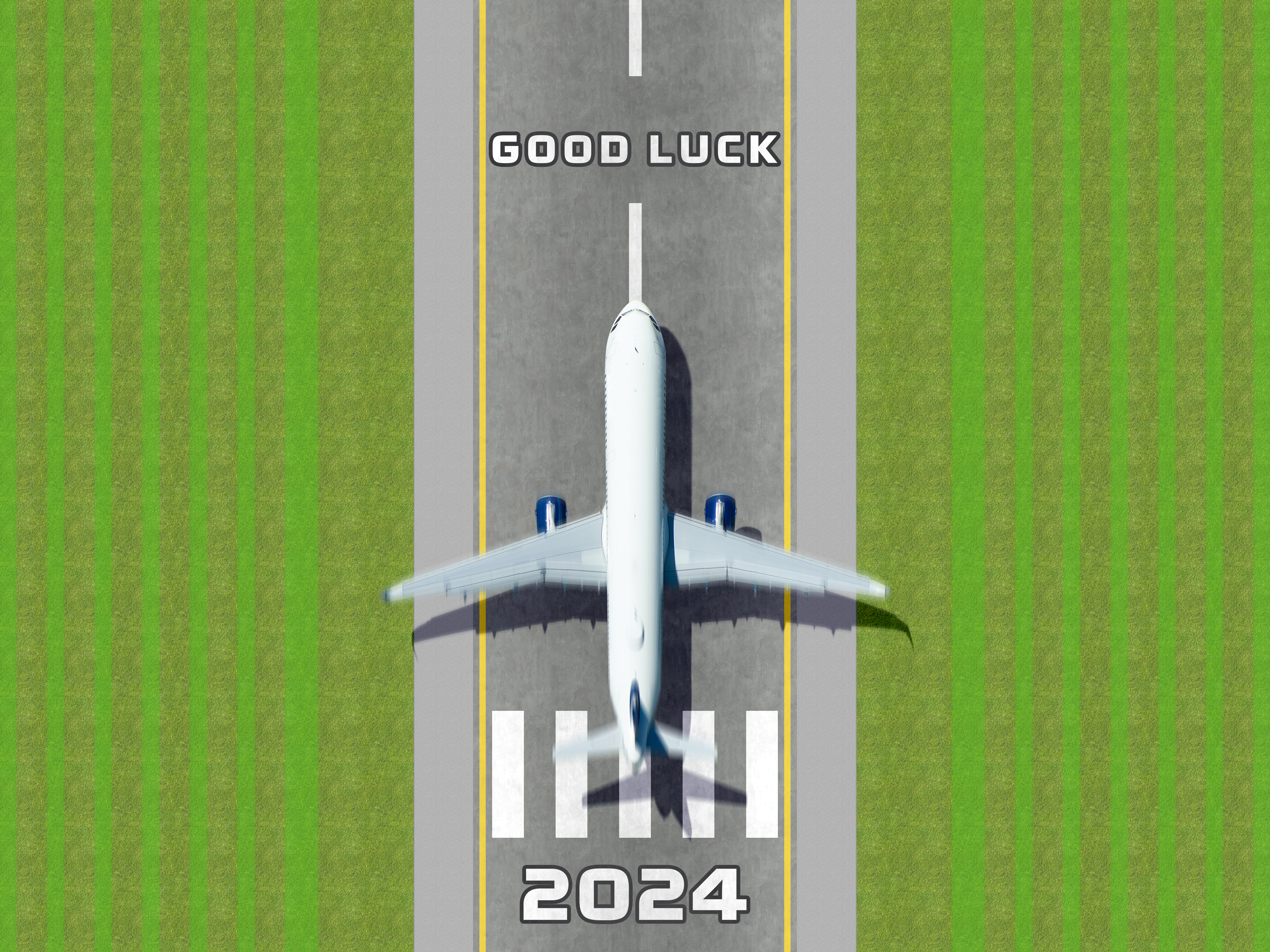 General 4000x3000 2024 (year) New Year airplane top view minimalism aircraft blurred digital art