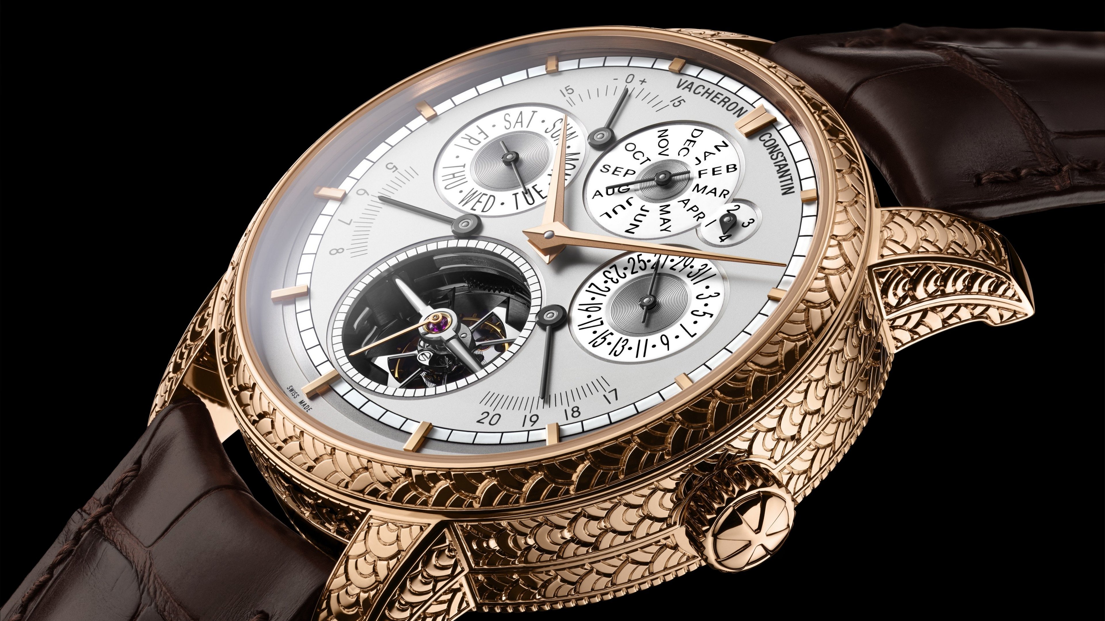 General 3840x2160 Vacheron Constantin watch luxury technology dark background macro luxury watches numbers wristwatch closeup