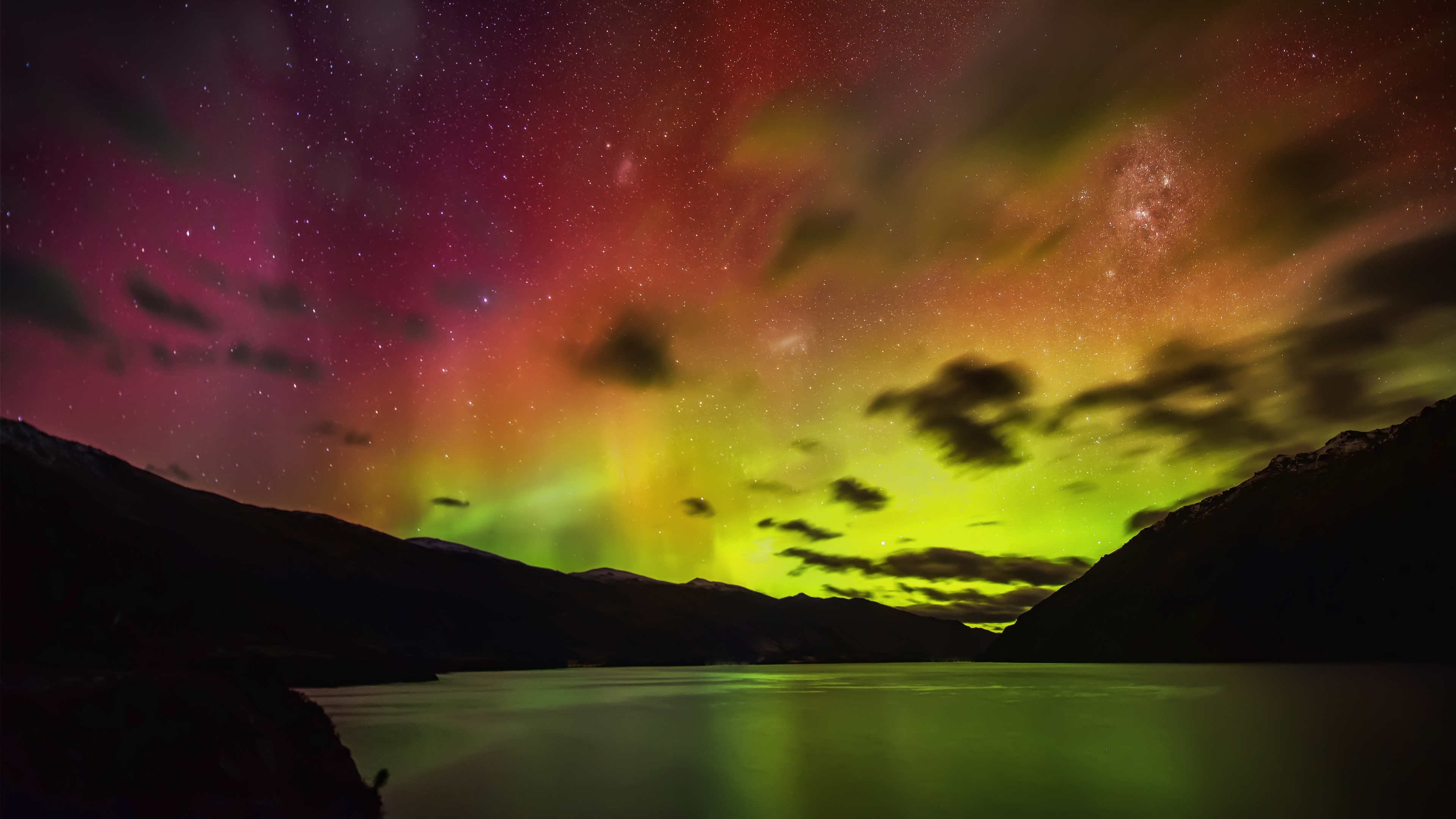 General 3840x2160 landscape 4K New Zealand sky stars nature water low light