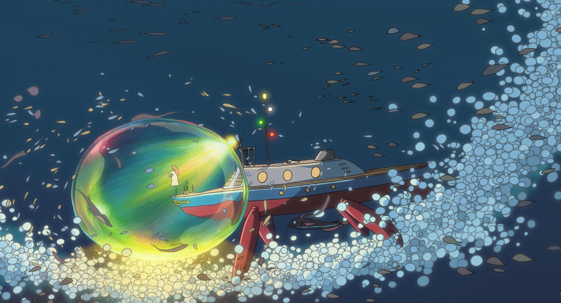Anime 1920x1038 Studio Ghibli anime Ponyo (Movie) ponyo underwater anime girls water Anime screenshot