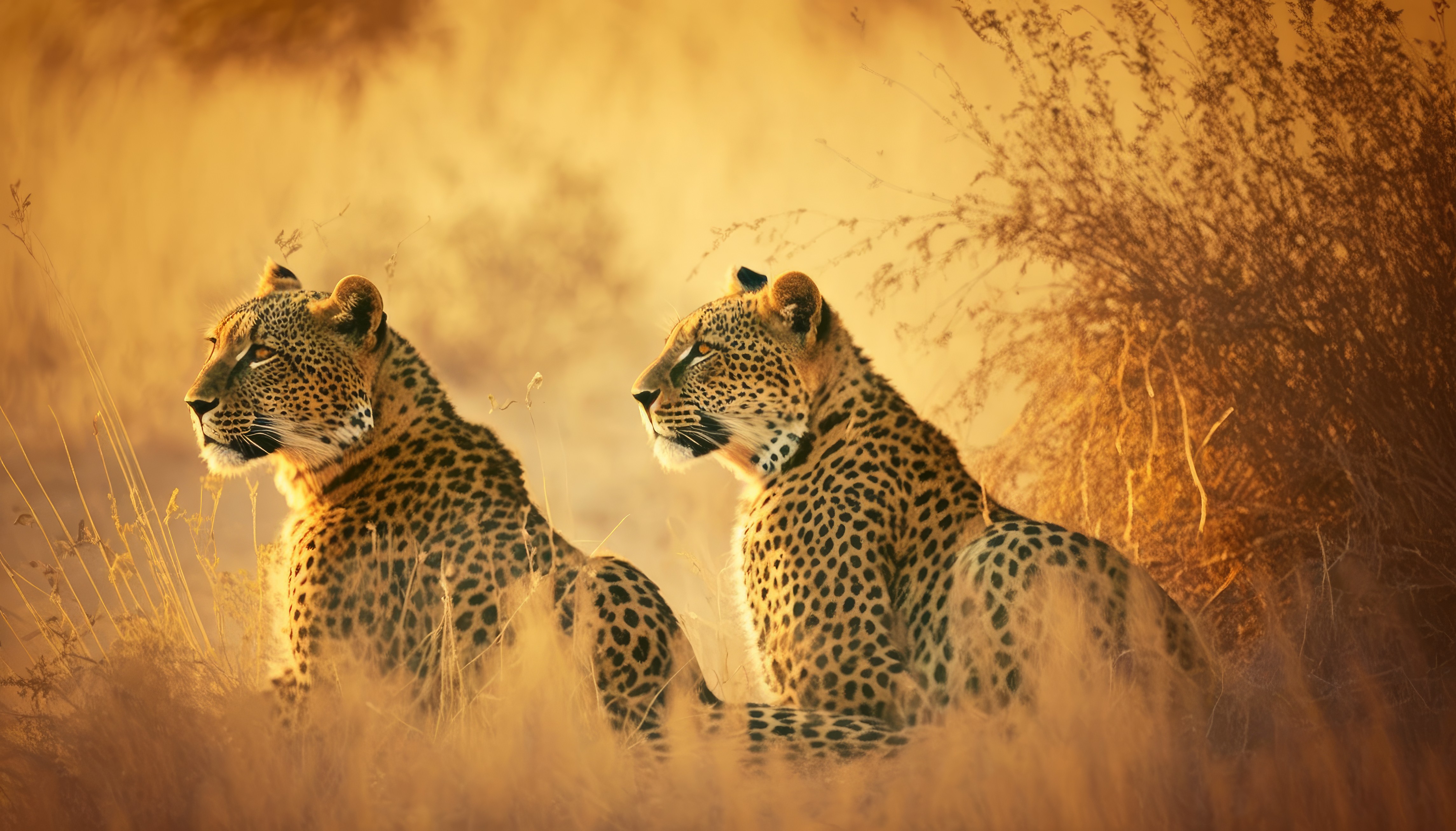 General 4579x2616 AI art leopard savannah Africa animals nature