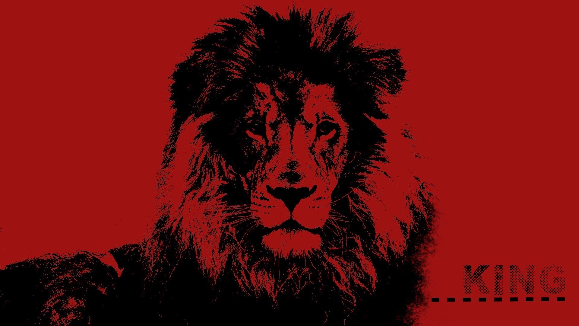General 1920x1080 lion animals pop art red