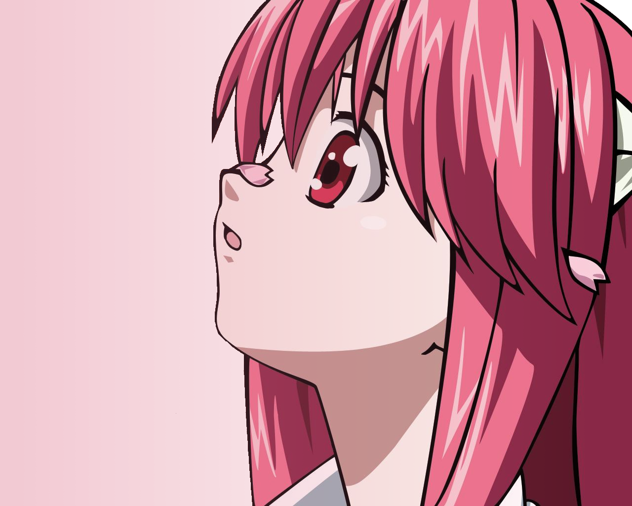 Anime 1280x1024 Elfen Lied Nyu anime girls pink hair red eyes