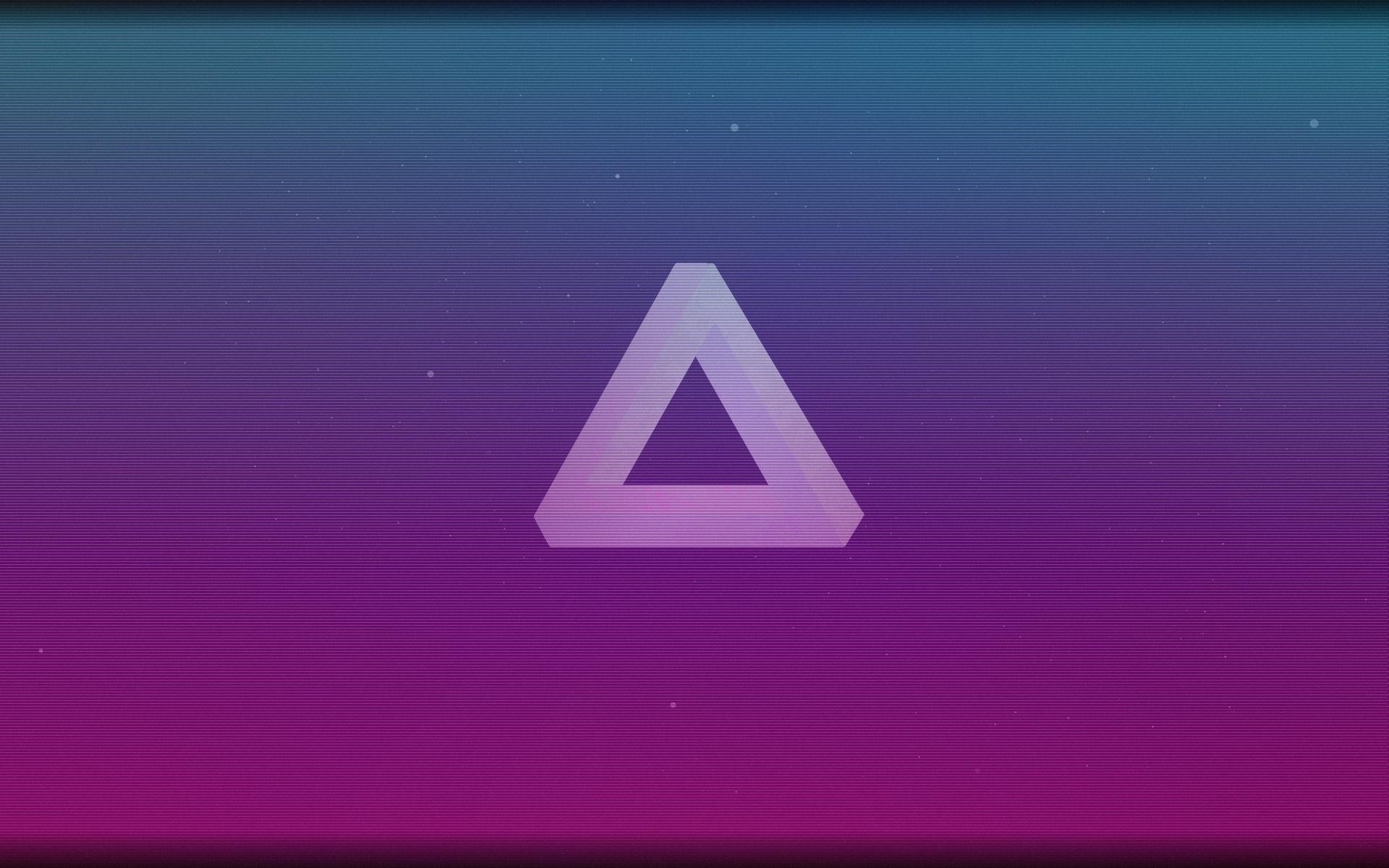 General 1920x1200 scanlines shapes abstract Penrose triangle gradient