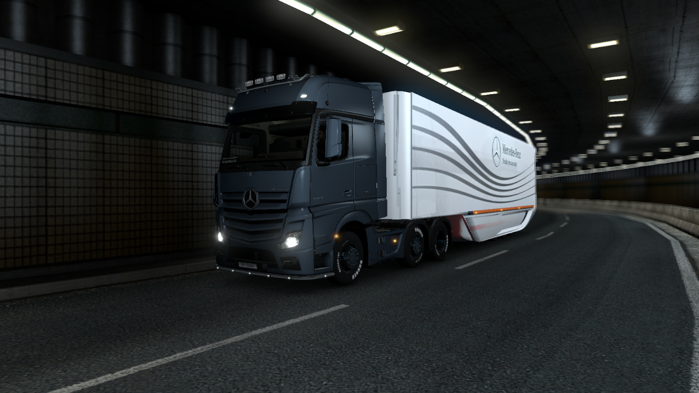 General 1366x768 Euro Truck Simulator 2 video games truck Mercedes-Benz German trucks SCS Software
