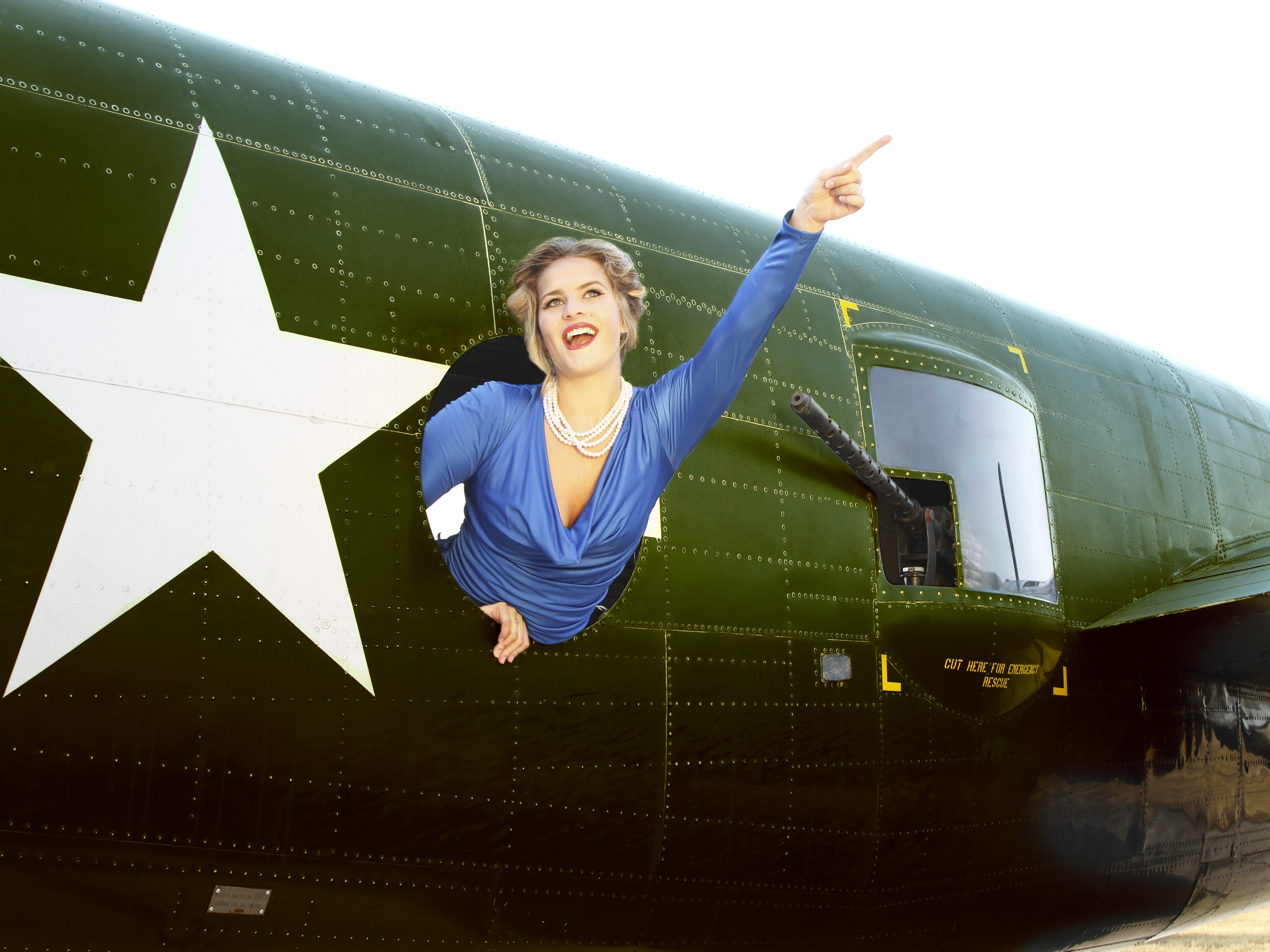 People 4608x3456 aircraft blonde pearl necklace open mouth vehicle arms up women model women with planes